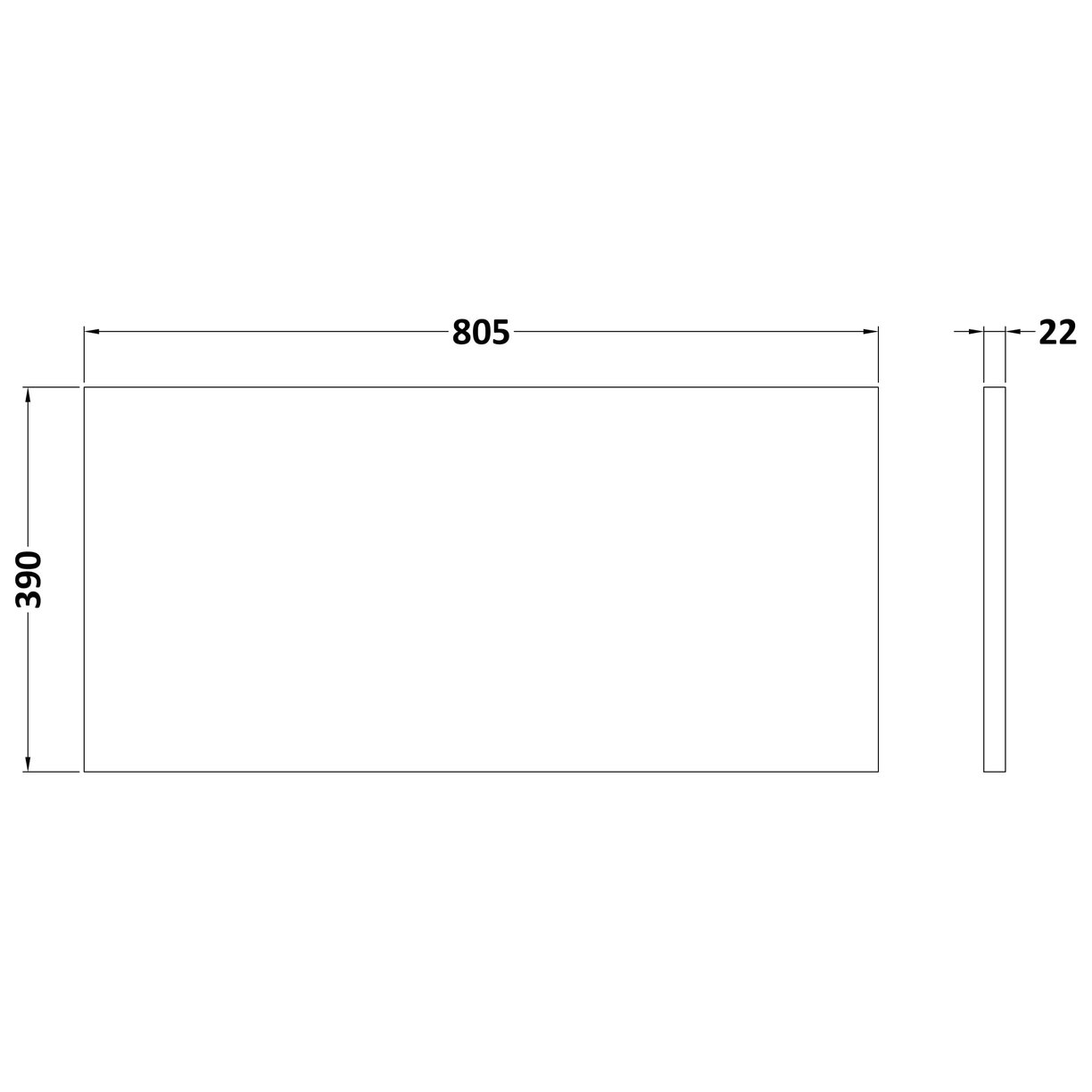 Laminate Worktop 805 x 390mm - Bellato Grey