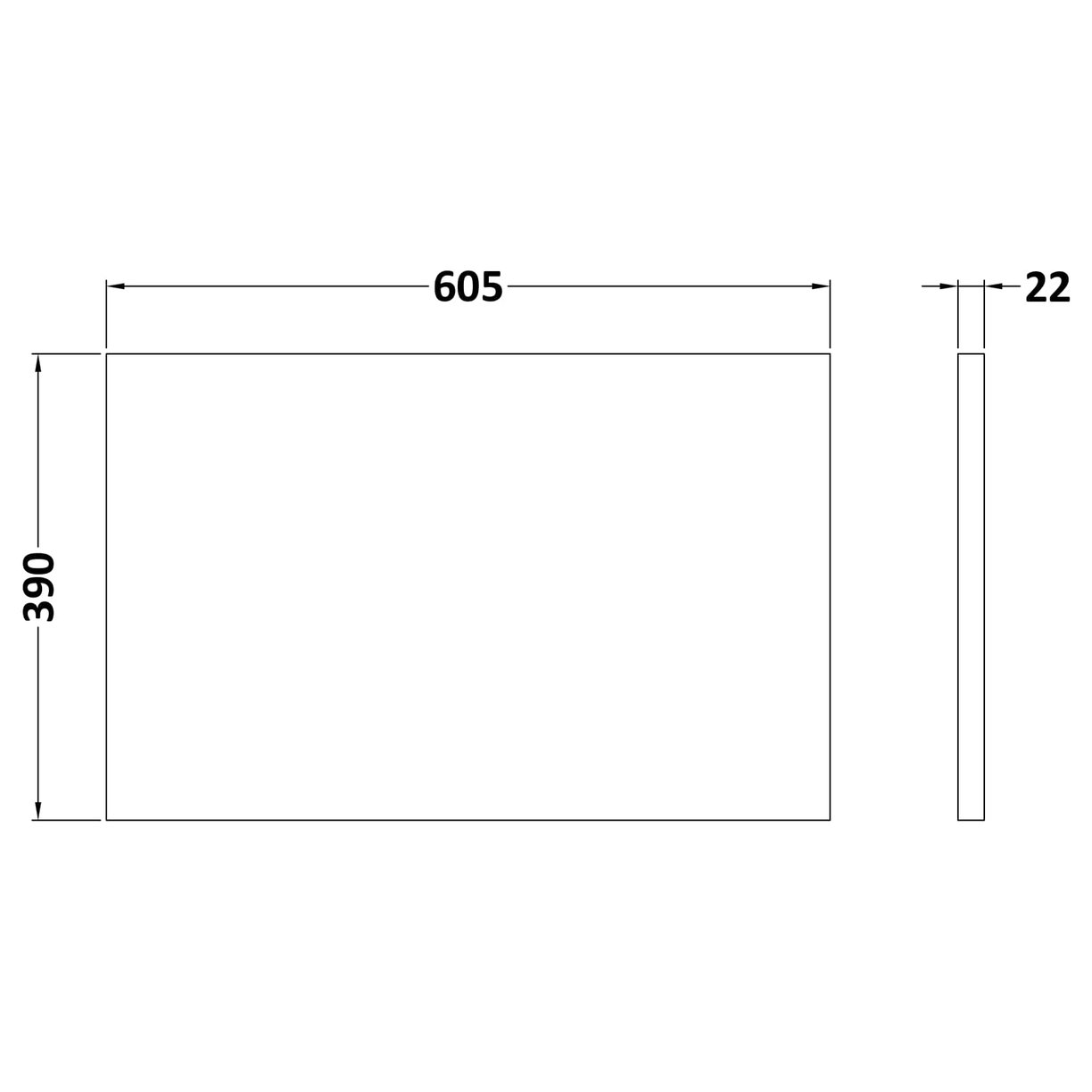 Laminate Worktop 605 x 390 x 22mm - Carrera Marble