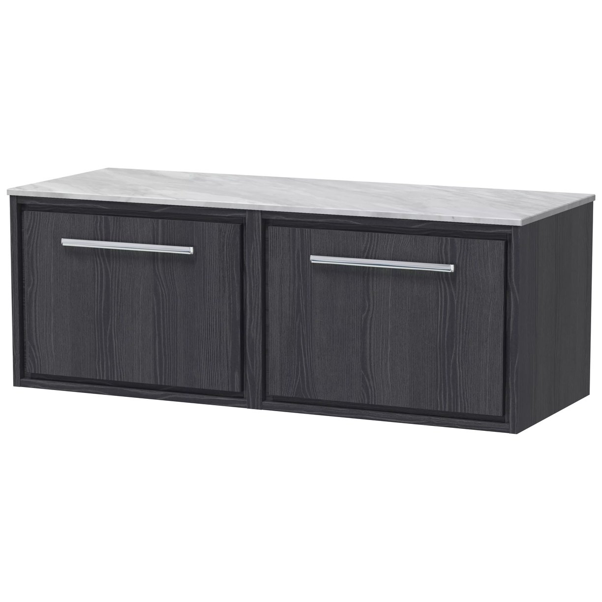 1200 WH Single Drawer Unit & Marble Worktop - Graphite Grey Woodgrain