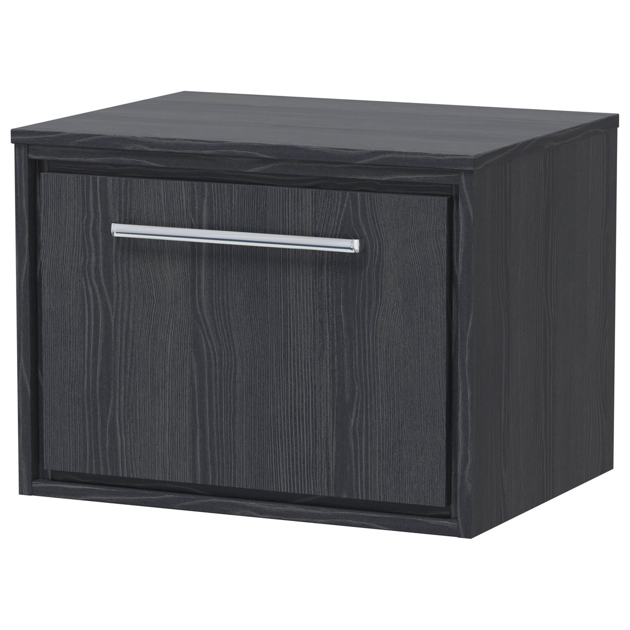 600 WH Single Drawer Unit & Worktop - Graphite Grey Woodgrain