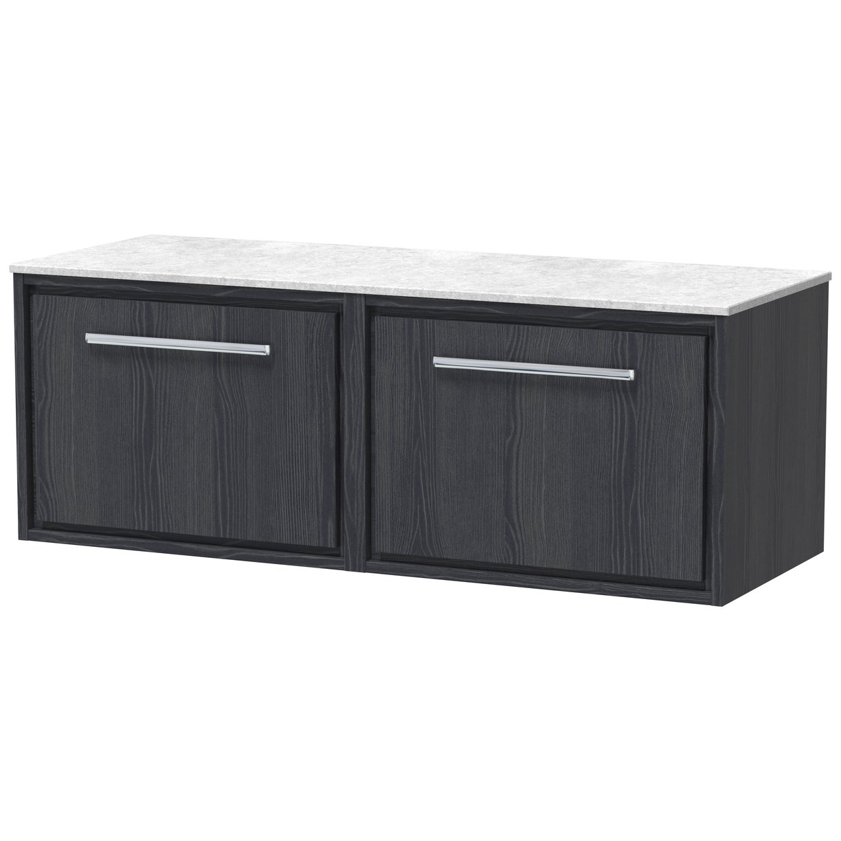 1200 WH Single Drawer Unit & Marble Worktop - Graphite Grey Woodgrain