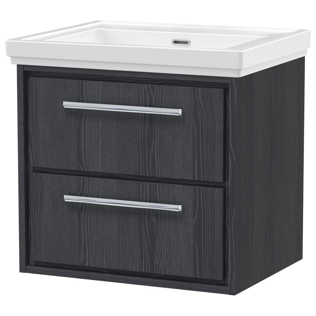 600 WH 2-Drawer Unit & Basin 0TH - Graphite Grey Woodgrain