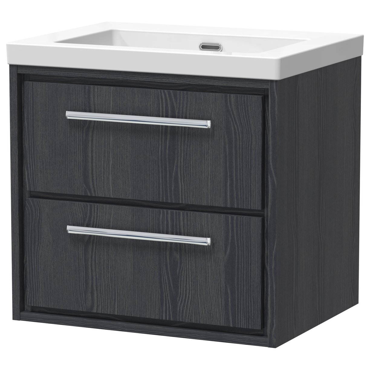 600 WH 2-Drawer Unit & Basin 0TH - Graphite Grey Woodgrain