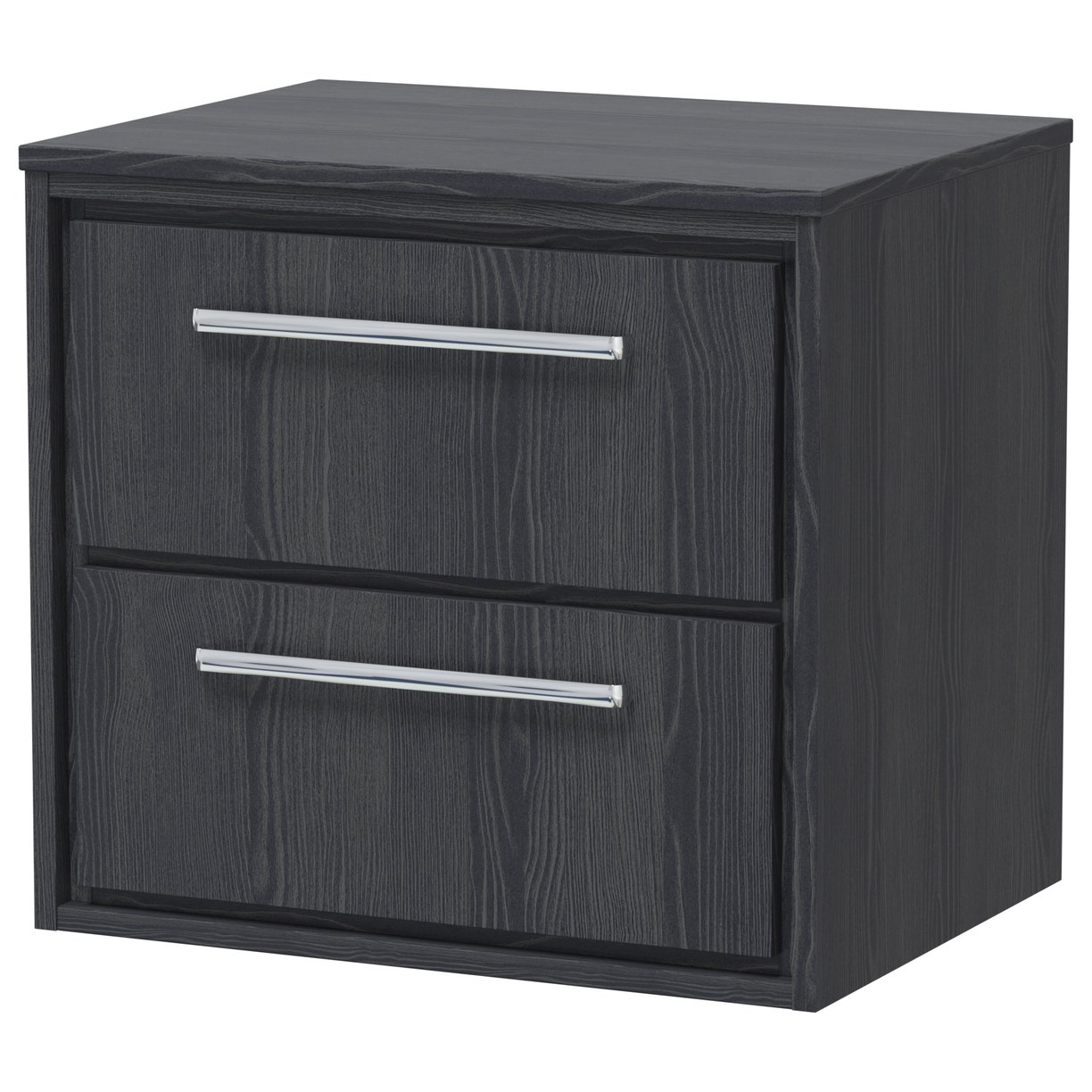 600 WH 2-Drawer Unit & Worktop - Graphite Grey Woodgrain