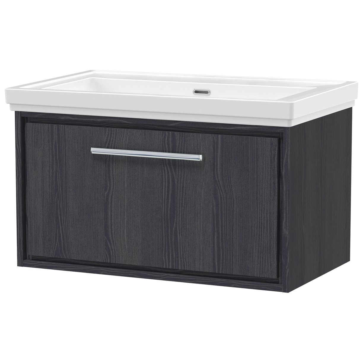 800 WH Single Drawer Unit & Basin 0TH - Graphite Grey Woodgrain