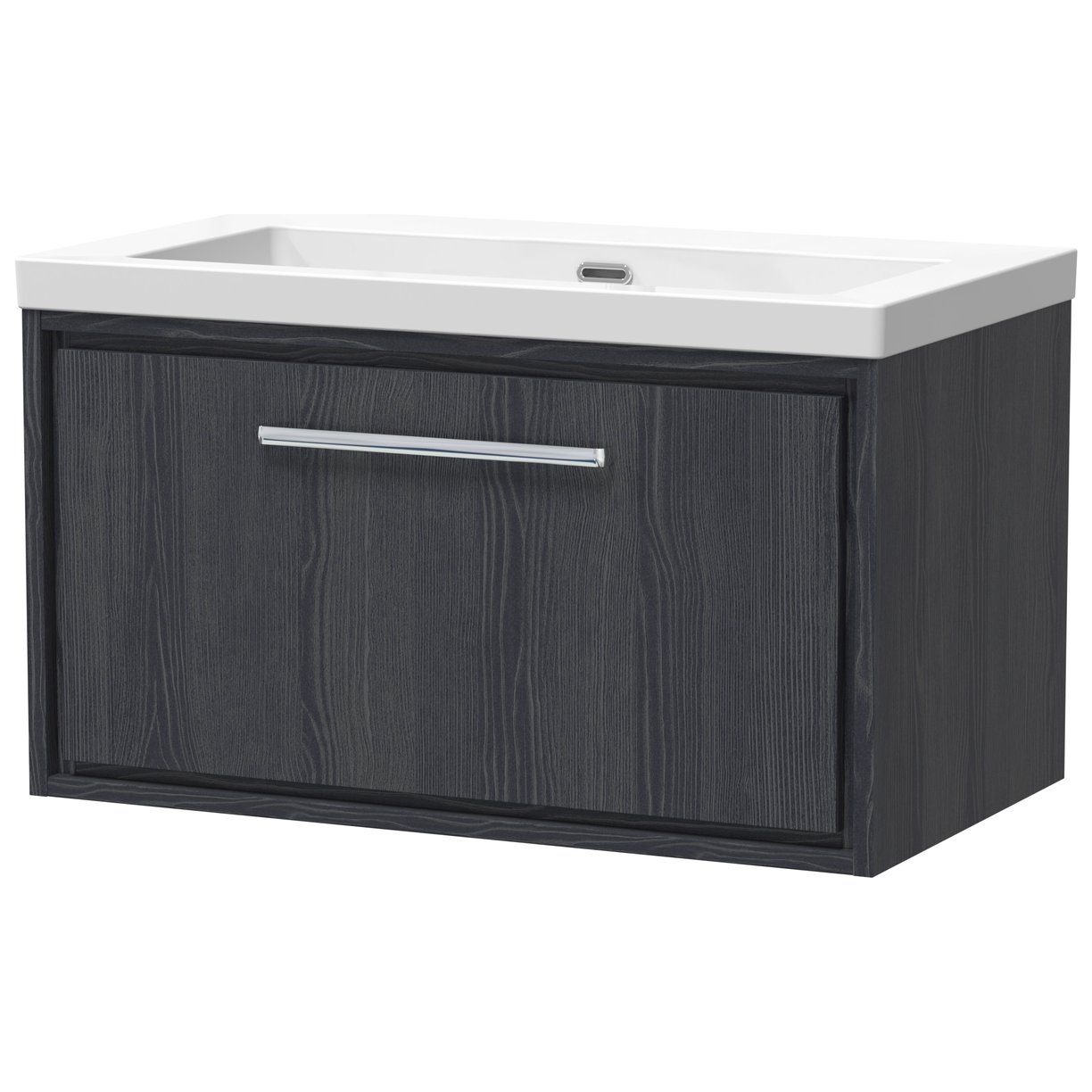 800 WH Single Drawer Unit & Basin 0TH - Graphite Grey Woodgrain