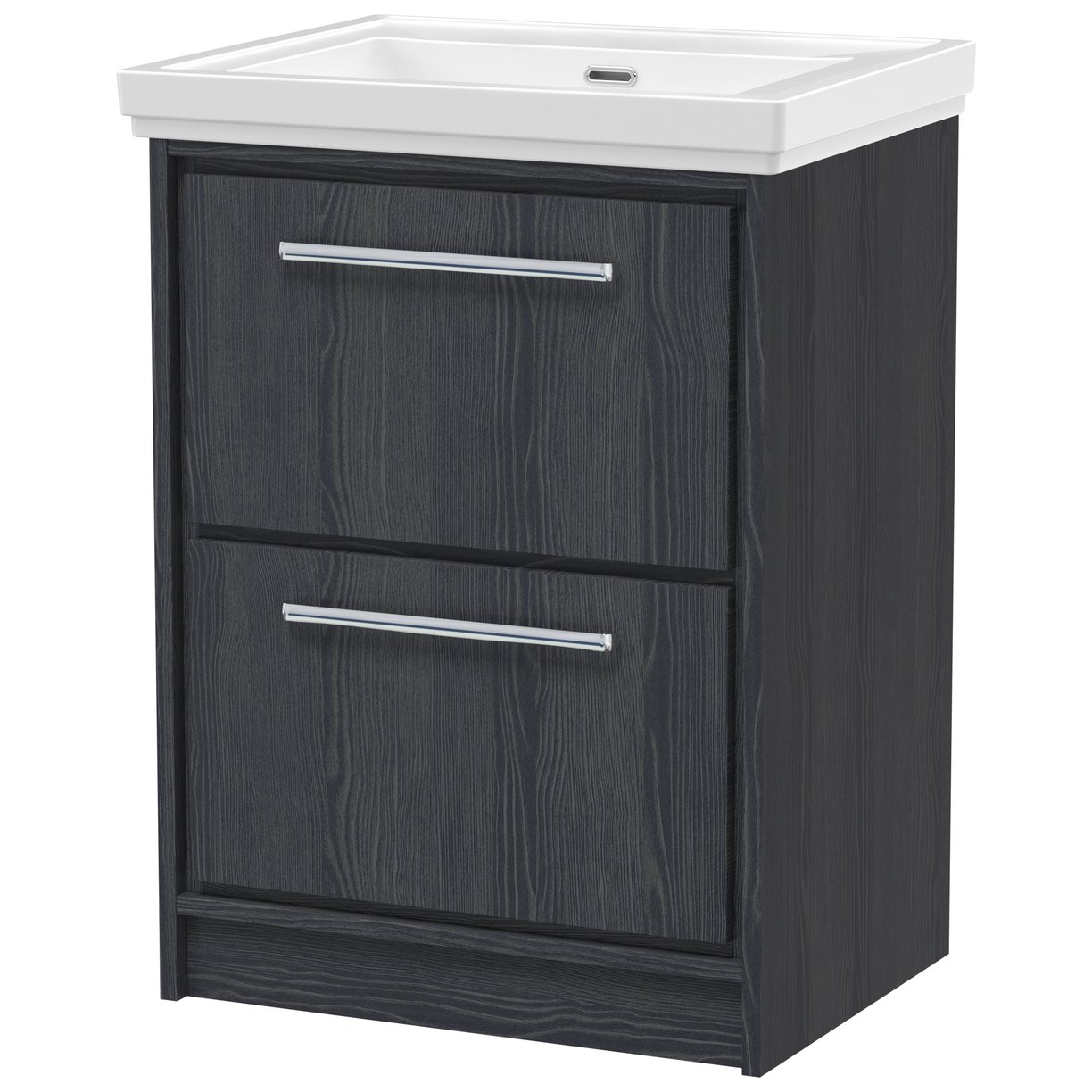 600 FS 2-Drawer Unit & Basin 0TH - Graphite Grey Woodgrain