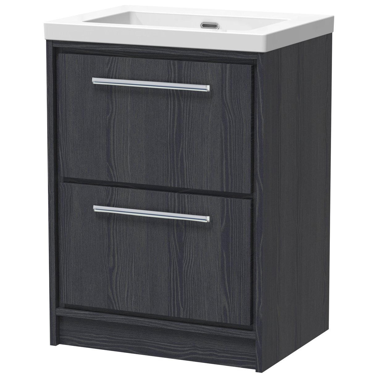 600 FS 2-Drawer Unit & Basin 0TH - Graphite Grey Woodgrain