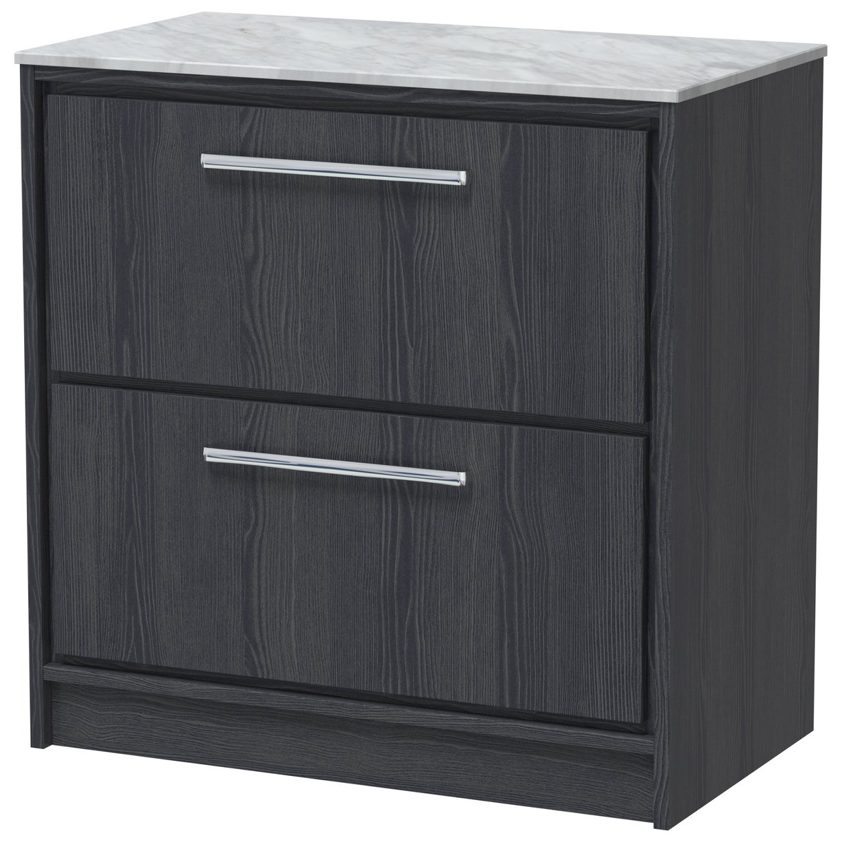 800 FS 2-Drawer Unit & Marble Worktop - Graphite Grey Woodgrain