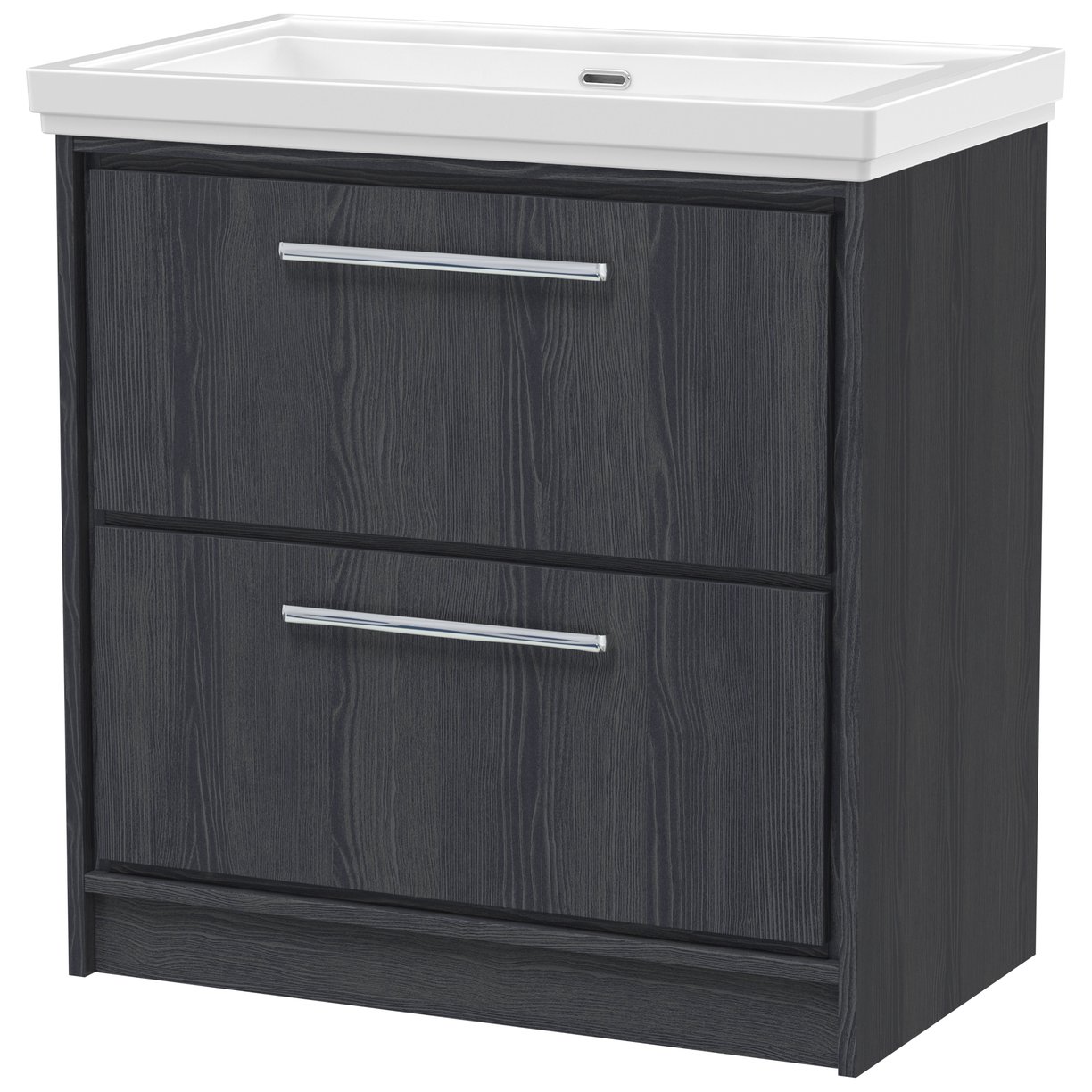 800 FS 2-Drawer Unit & Basin 0TH - Graphite Grey Woodgrain
