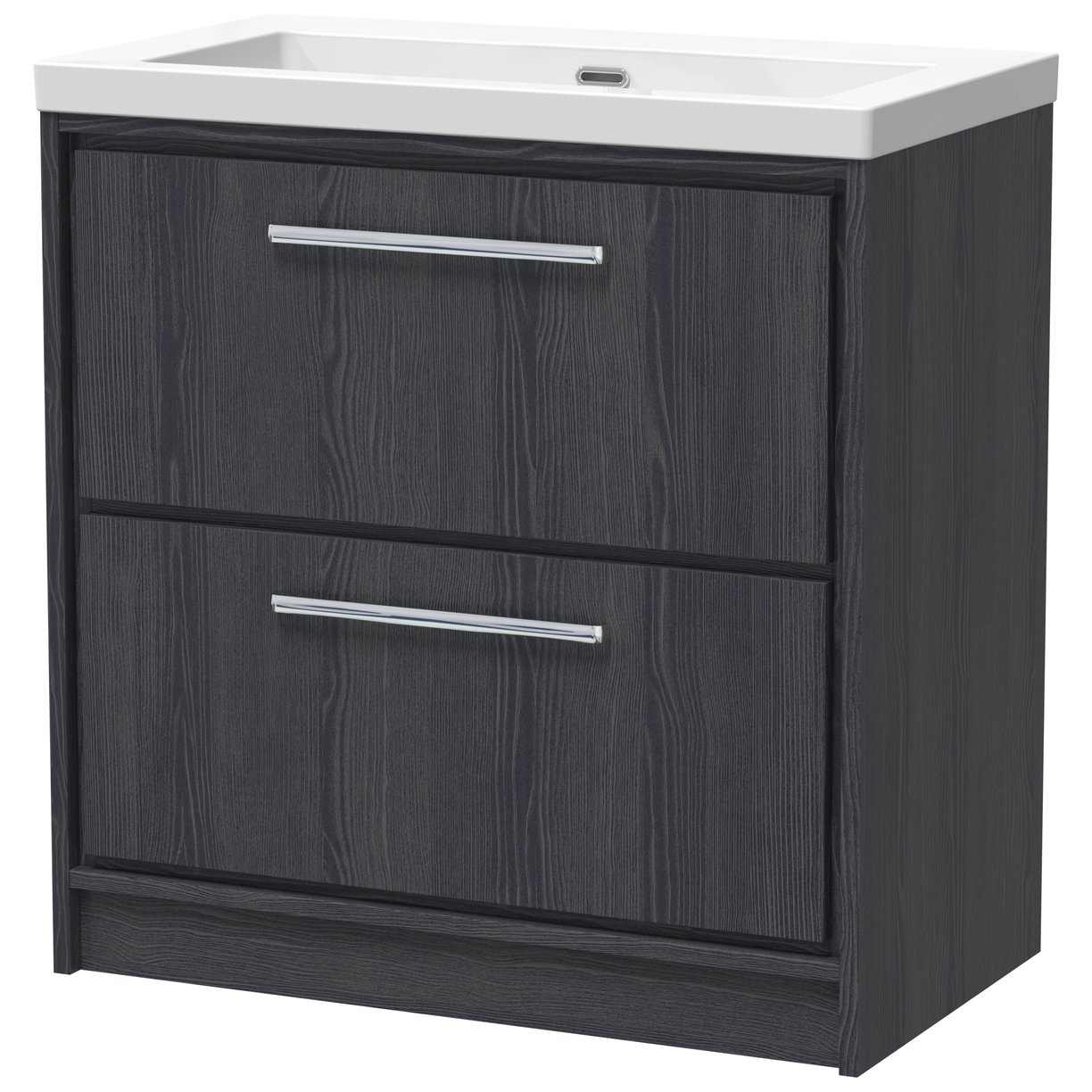 800 FS 2-Drawer Unit & Basin 0TH - Graphite Grey Woodgrain