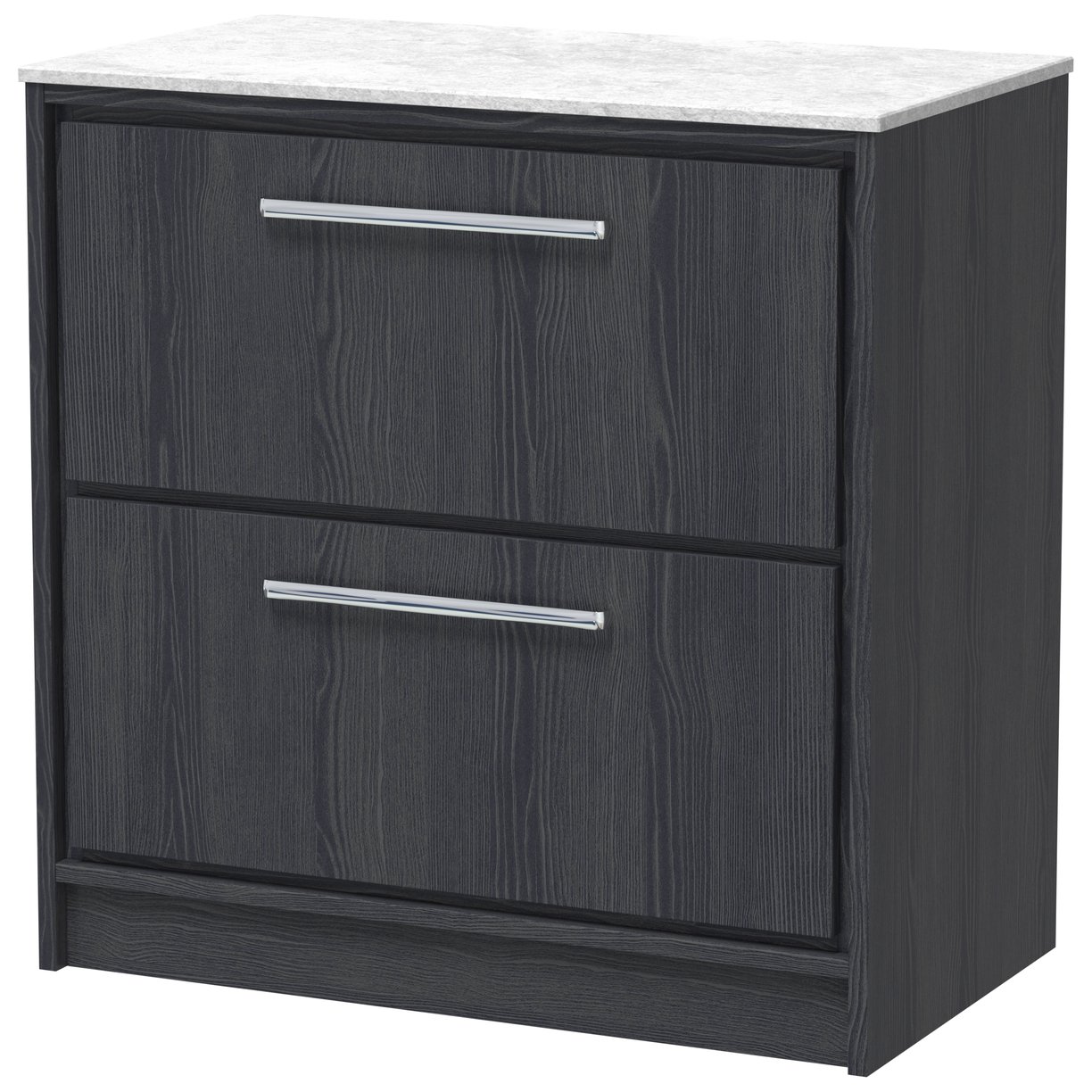 800 FS 2-Drawer Unit & Marble Worktop - Graphite Grey Woodgrain