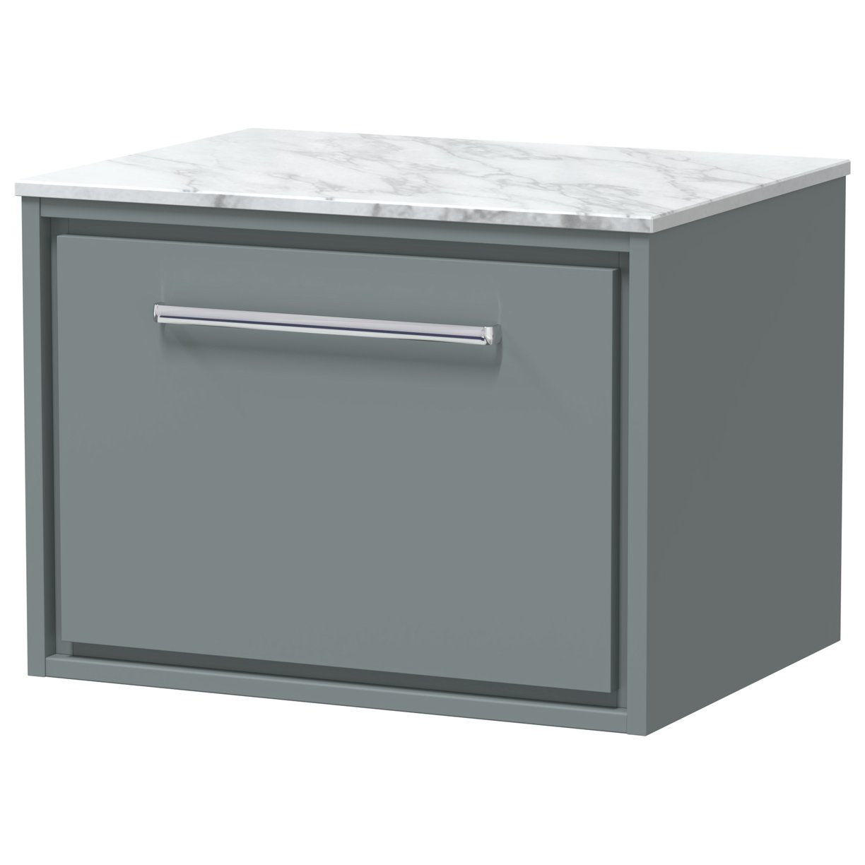 600 WH 1-Drawer Unit & Marble Top - Coastal Grey