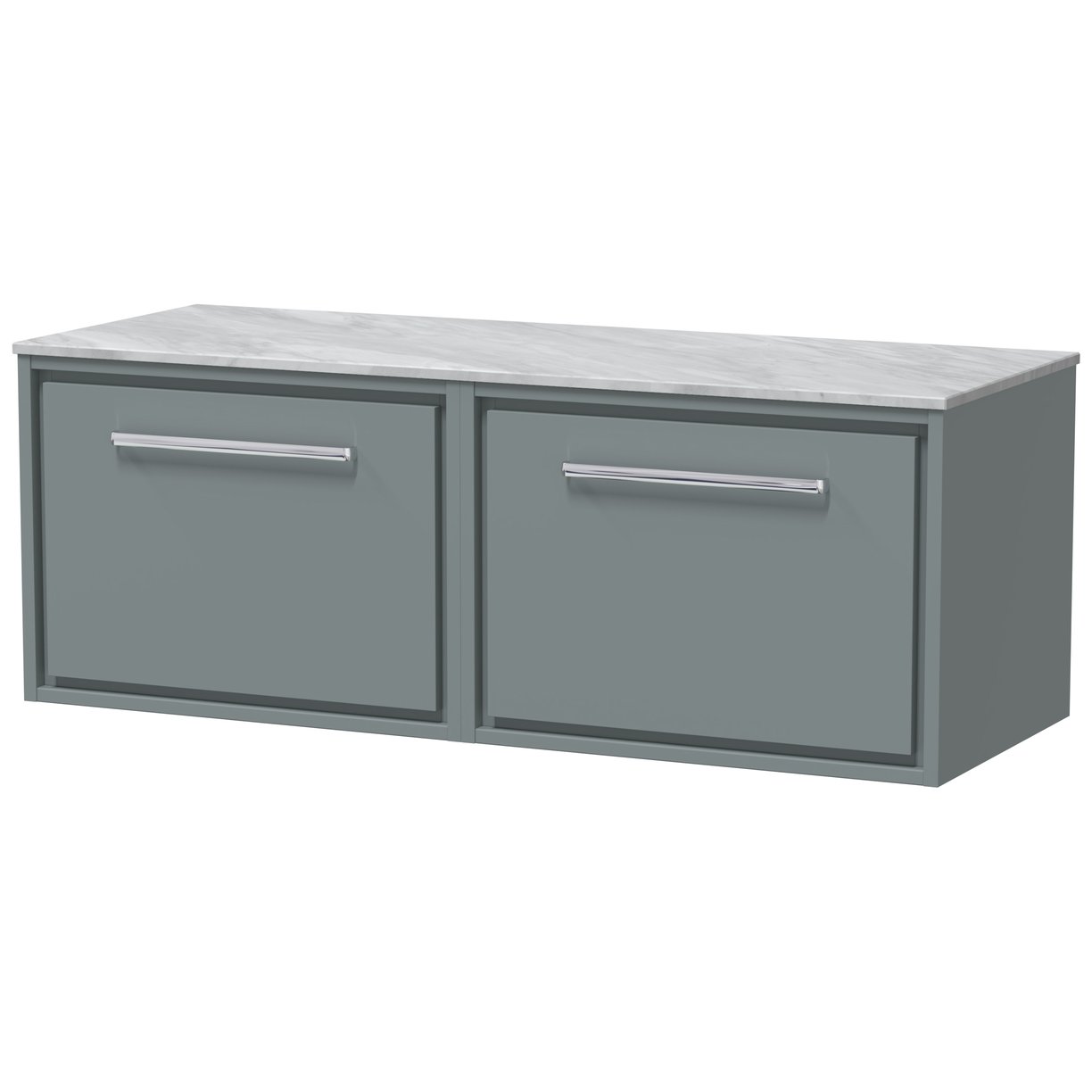 1200 WH 2-Drawer Unit & Marble Top - Coastal Grey