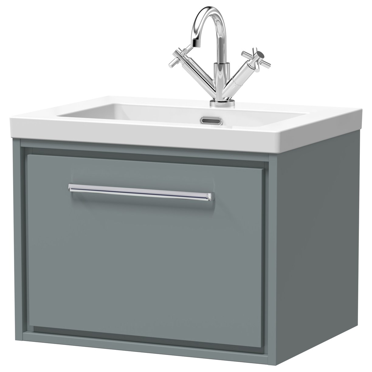600 WH 1-Drawer Unit Contemp Basin 1TH - Coastal Grey
