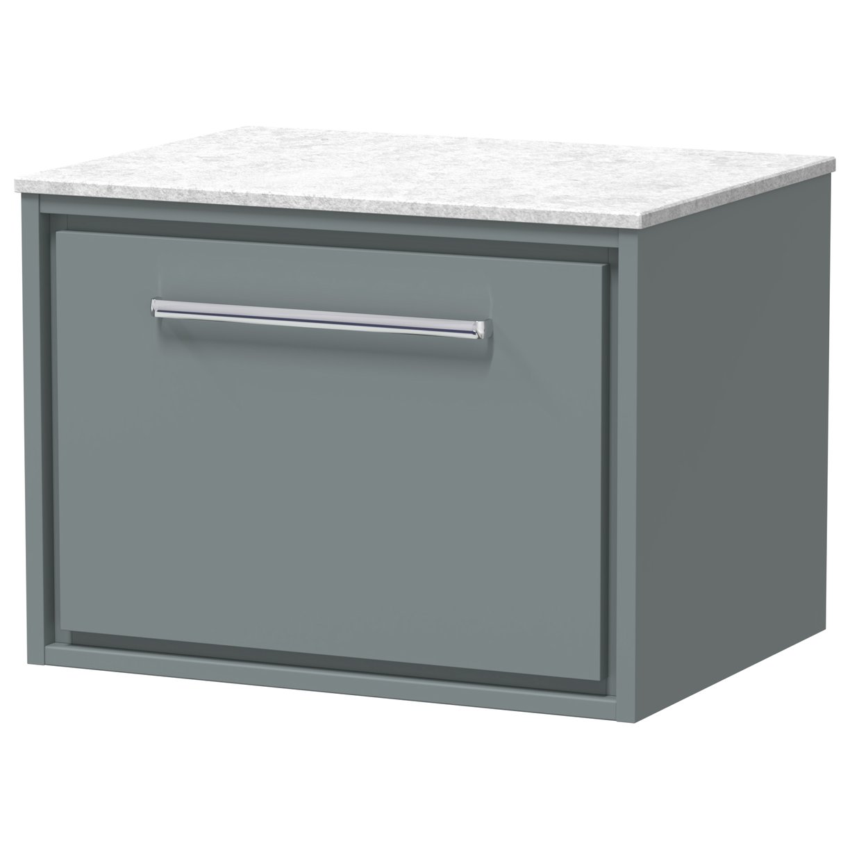 600 WH 1-Drawer Unit & Marble Top - Coastal Grey