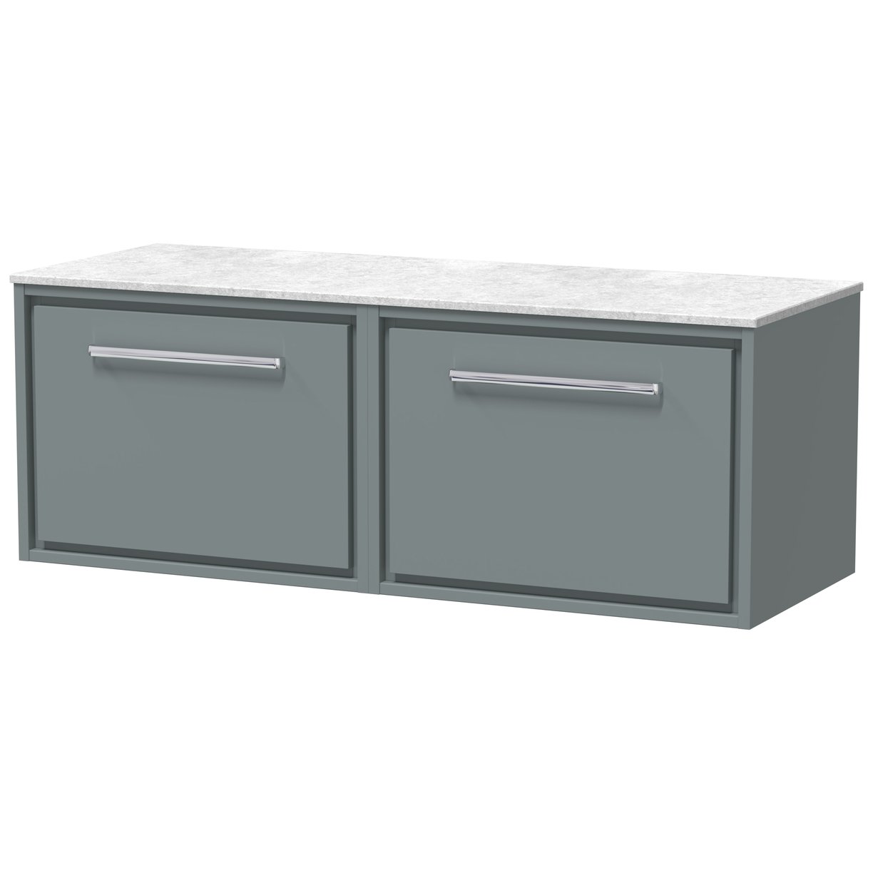 1200 WH 2-Drawer Unit & Marble Top - Coastal Grey