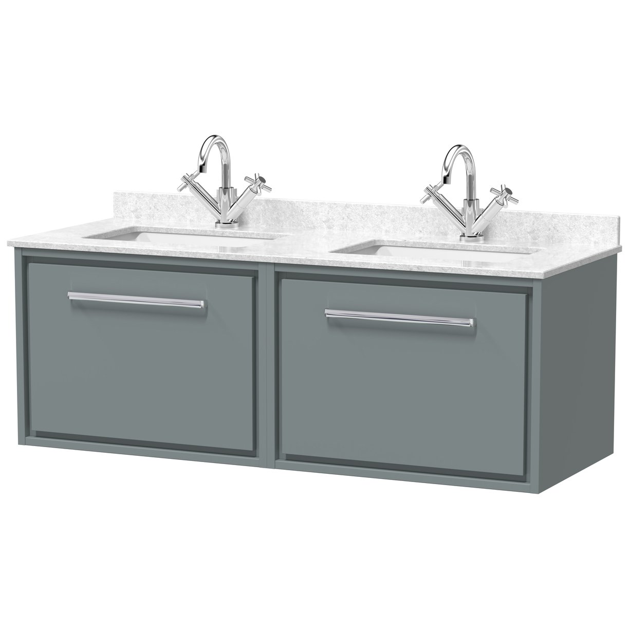 1200 WH 2-Drwr Unit Twn Marble Basin 1TH - Coastal Grey