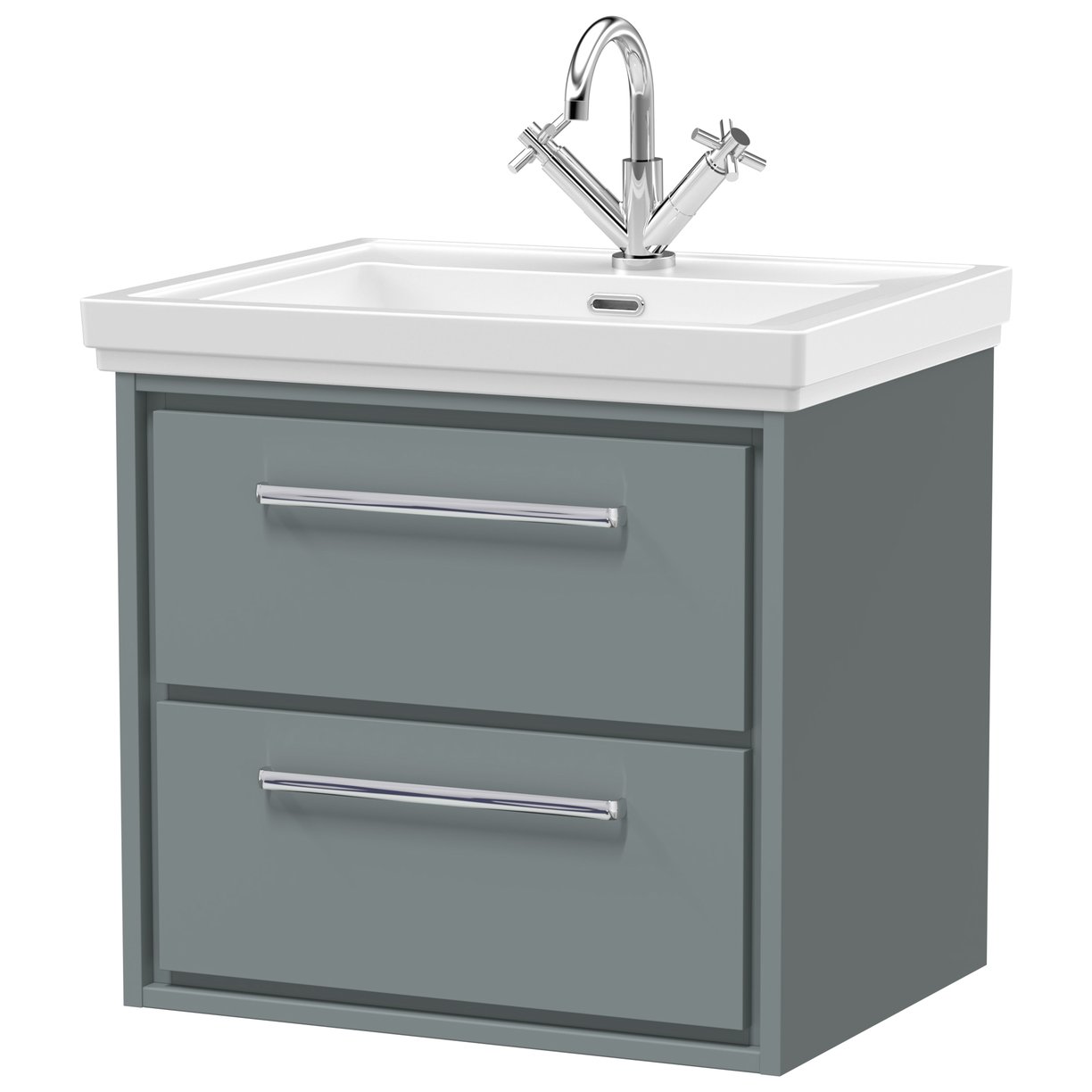 600 WH 2-Drawer Unit Classique Basin 1TH - Coastal Grey