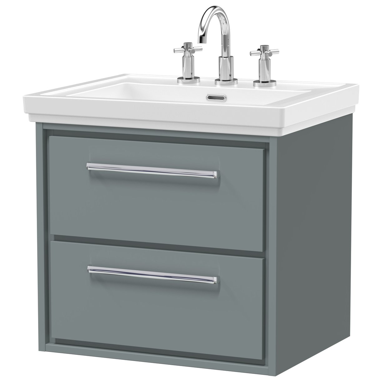600 WH 2-Drawer Unit Classique Basin 1TH - Coastal Grey