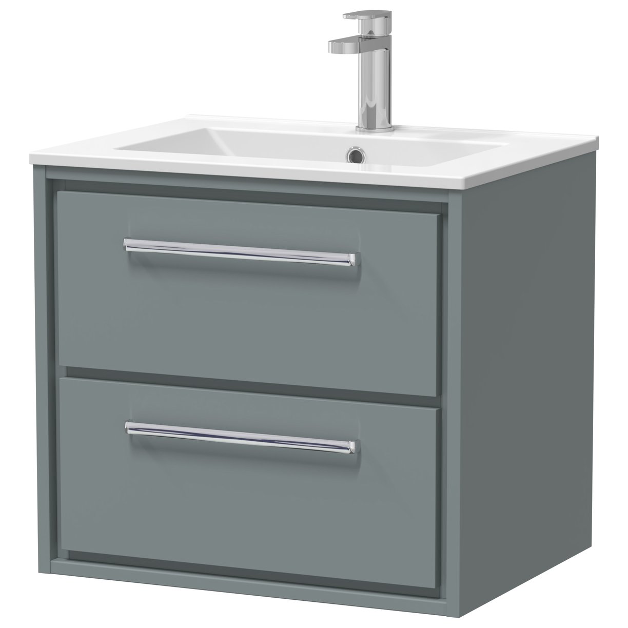 600 WH 2-Drwr Unit Minimalist Basin 1TH - Coastal Grey