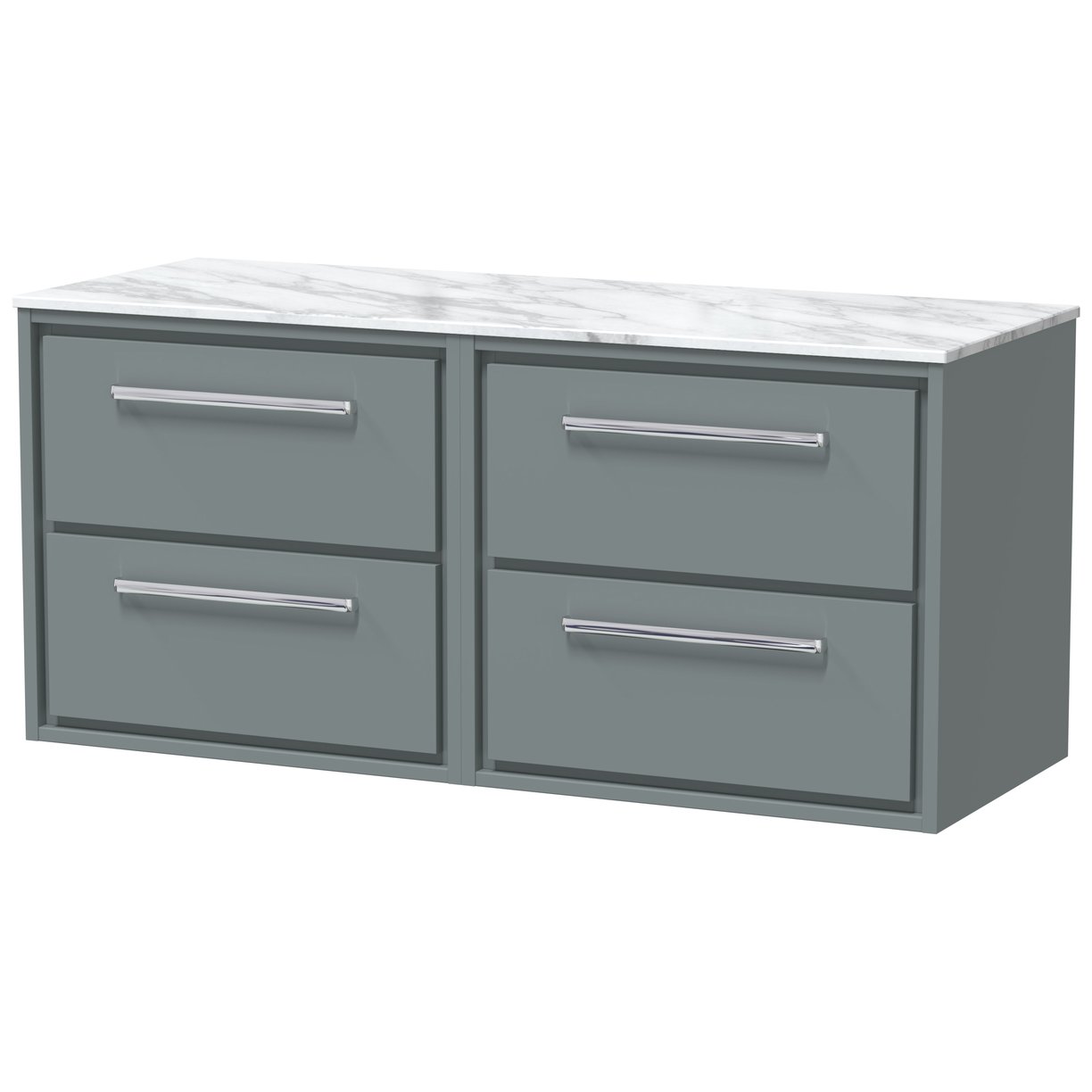 1200 WH 4-Drawer Unit & Marble Top - Coastal Grey