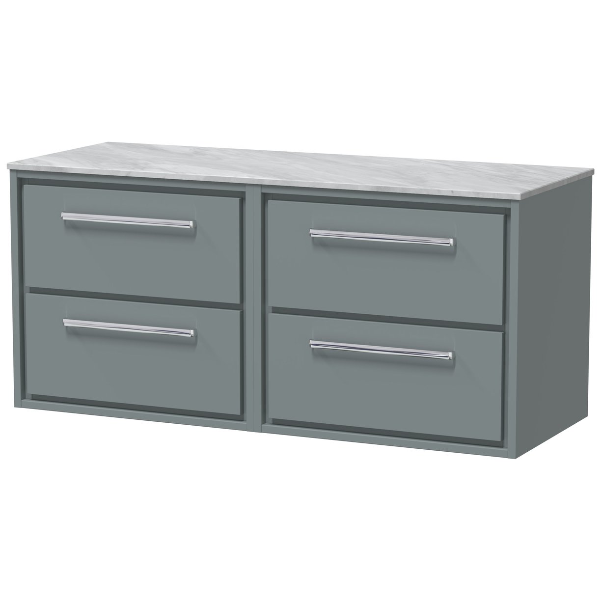 1200 WH 4-Drawer Unit & Marble Top - Coastal Grey