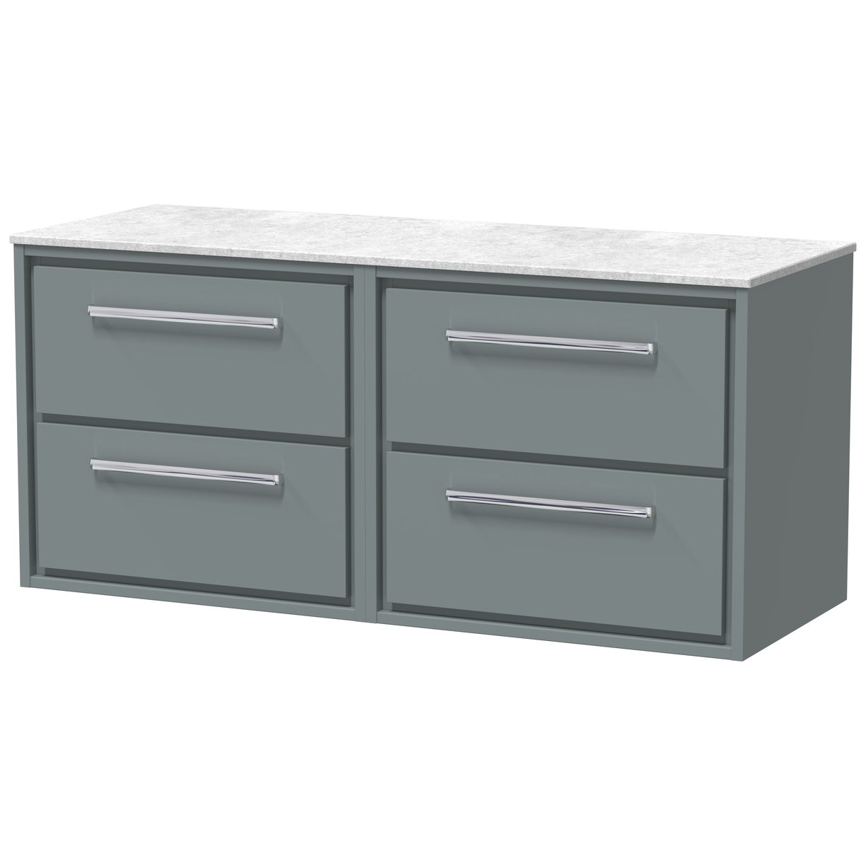 1200 WH 4-Drawer Unit & Marble Top - Coastal Grey
