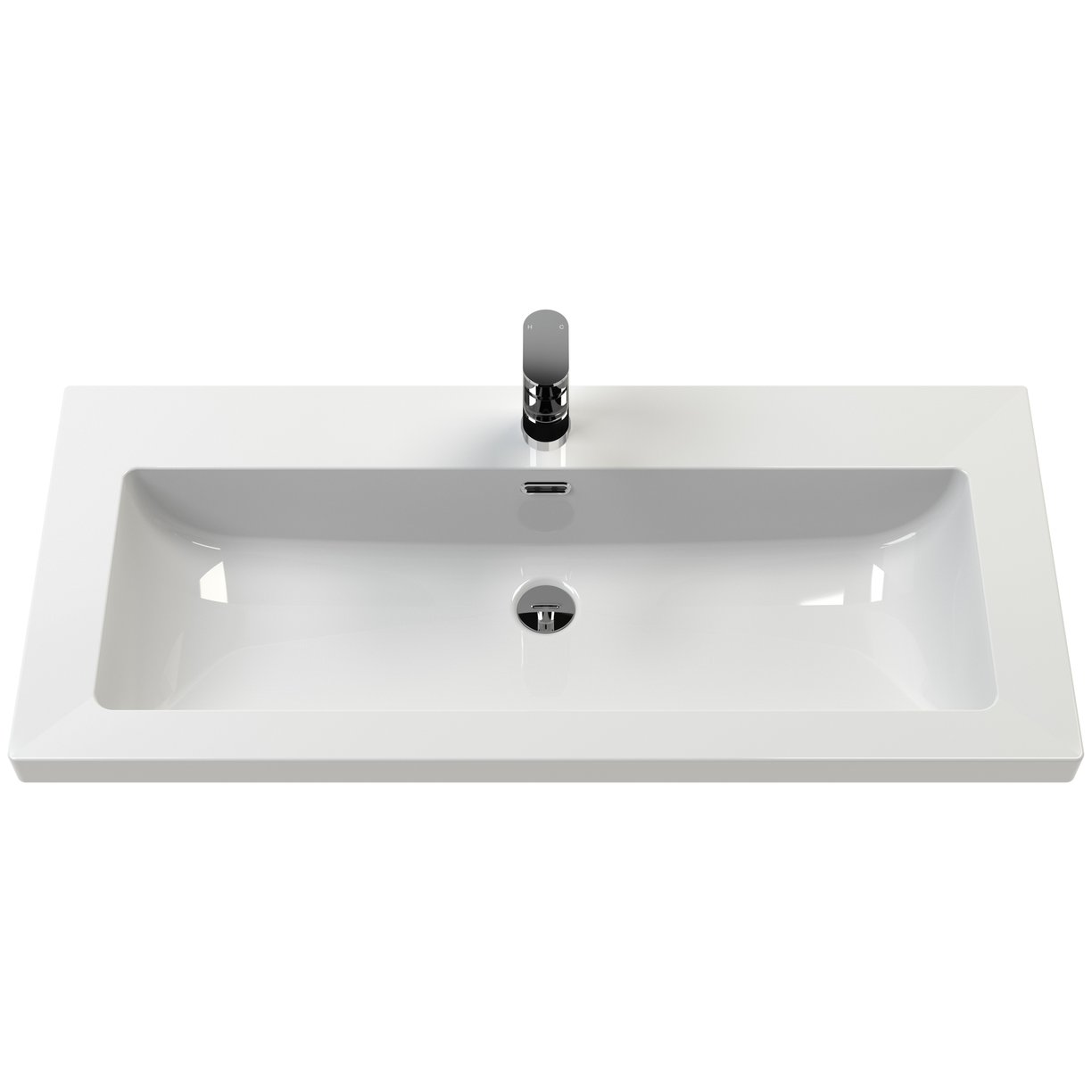 800 WH 1-Drawer Unit Contemp Basin 1TH - Coastal Grey