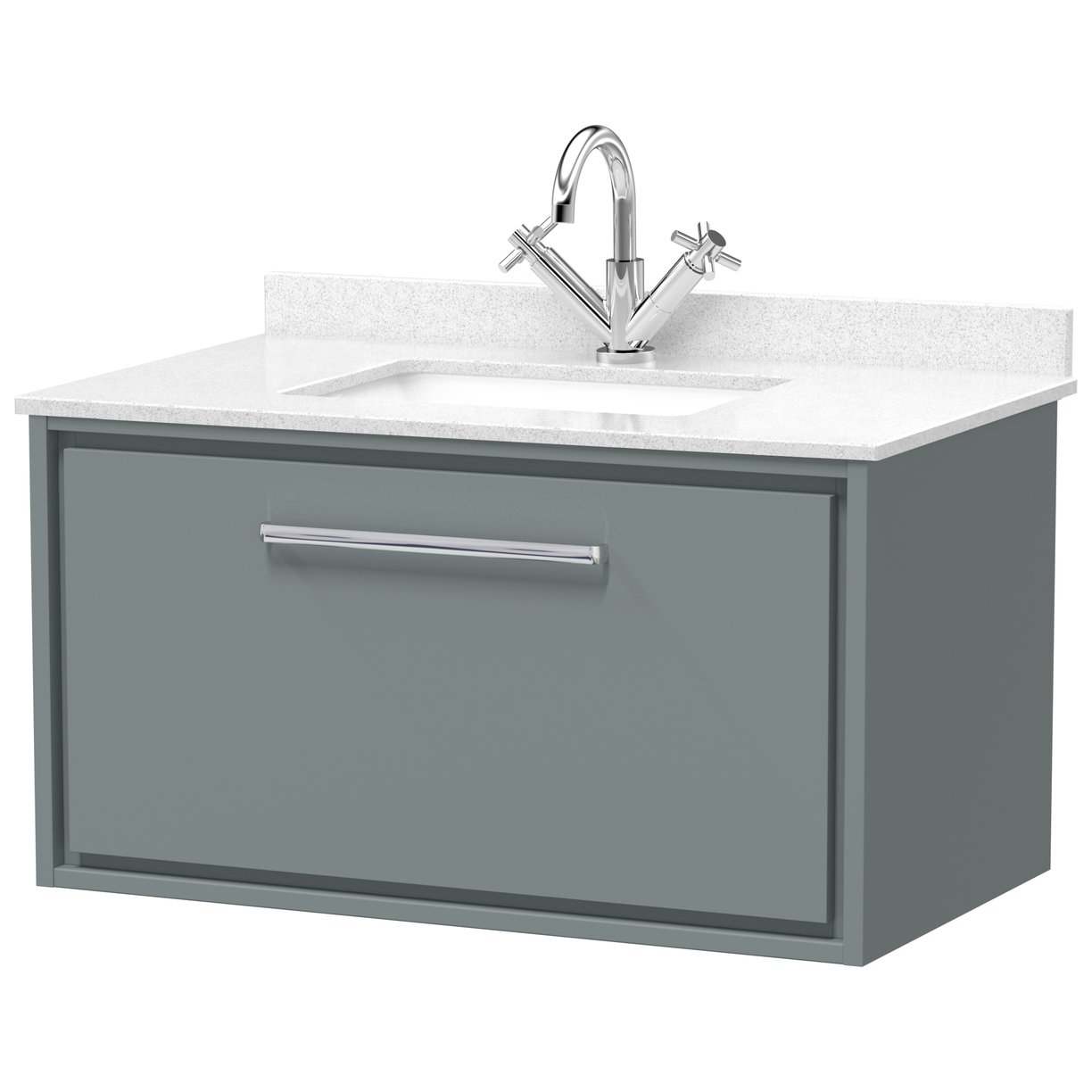 800 WH 1-Drawer Unit & Marble Basin 1TH - Coastal Grey