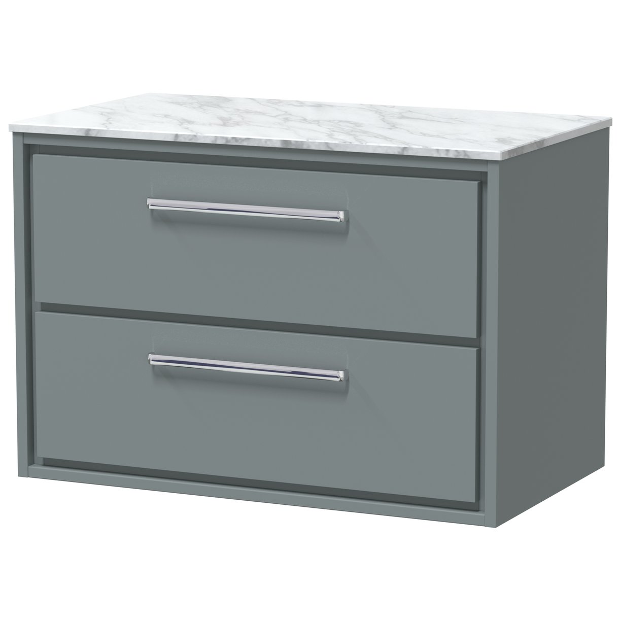800 WH 2-Drawer Unit & Marble Top - Coastal Grey
