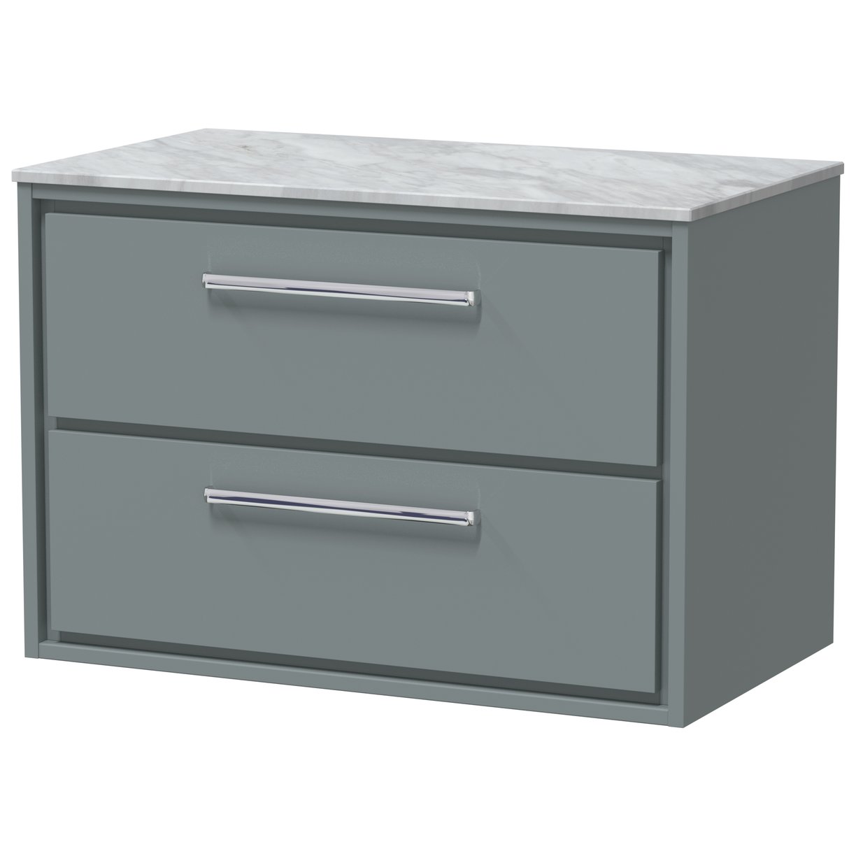 800 WH 2-Drawer Unit & Marble Top - Coastal Grey