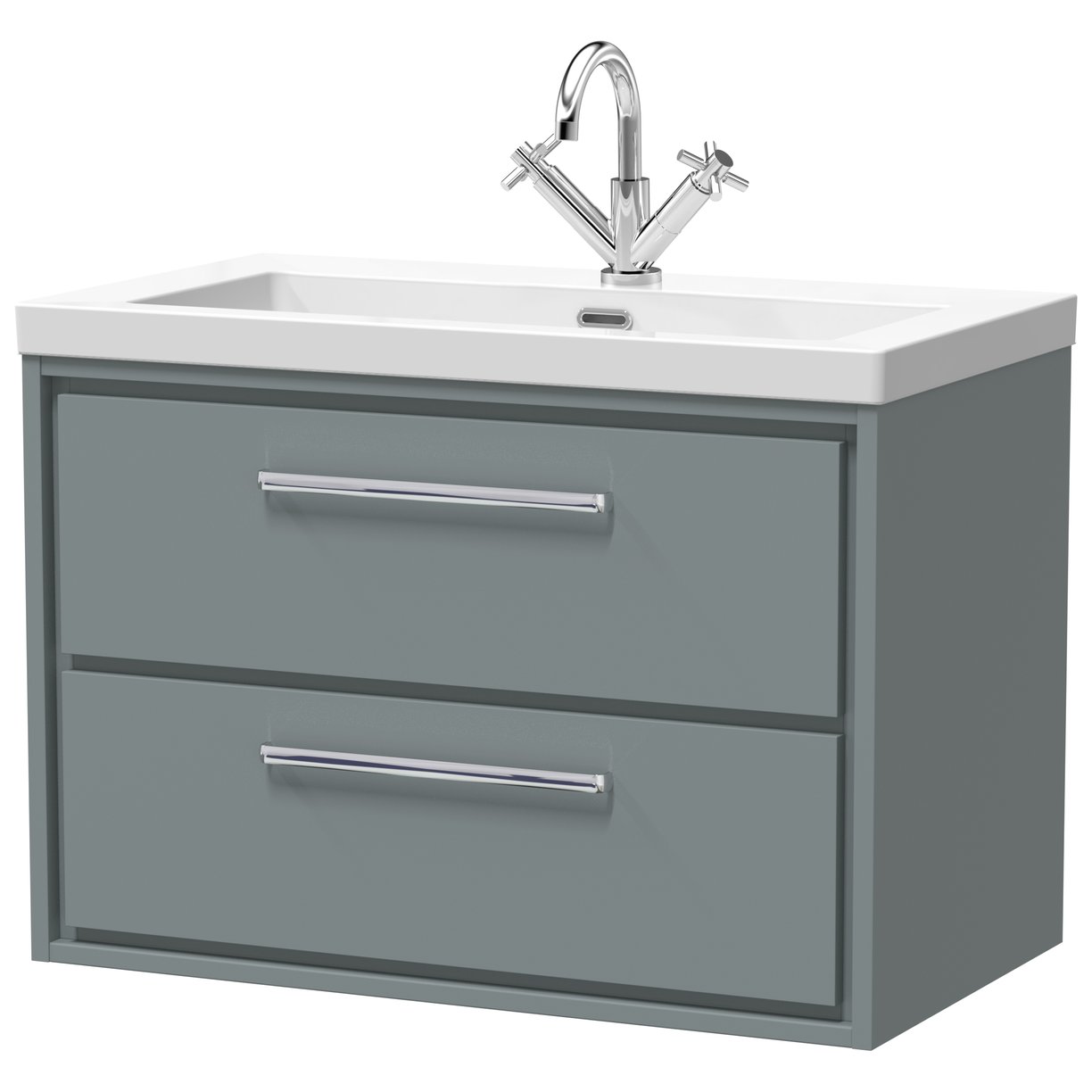 800 WH 2-Drawer Unit Contemp Basin 1TH - Coastal Grey