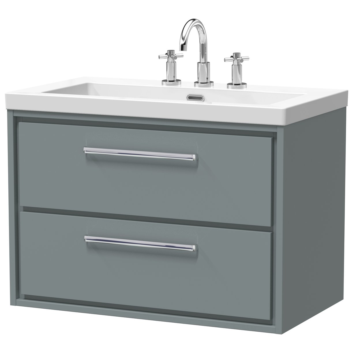800 WH 2-Drawer Unit Contemp Basin 3TH - Coastal Grey