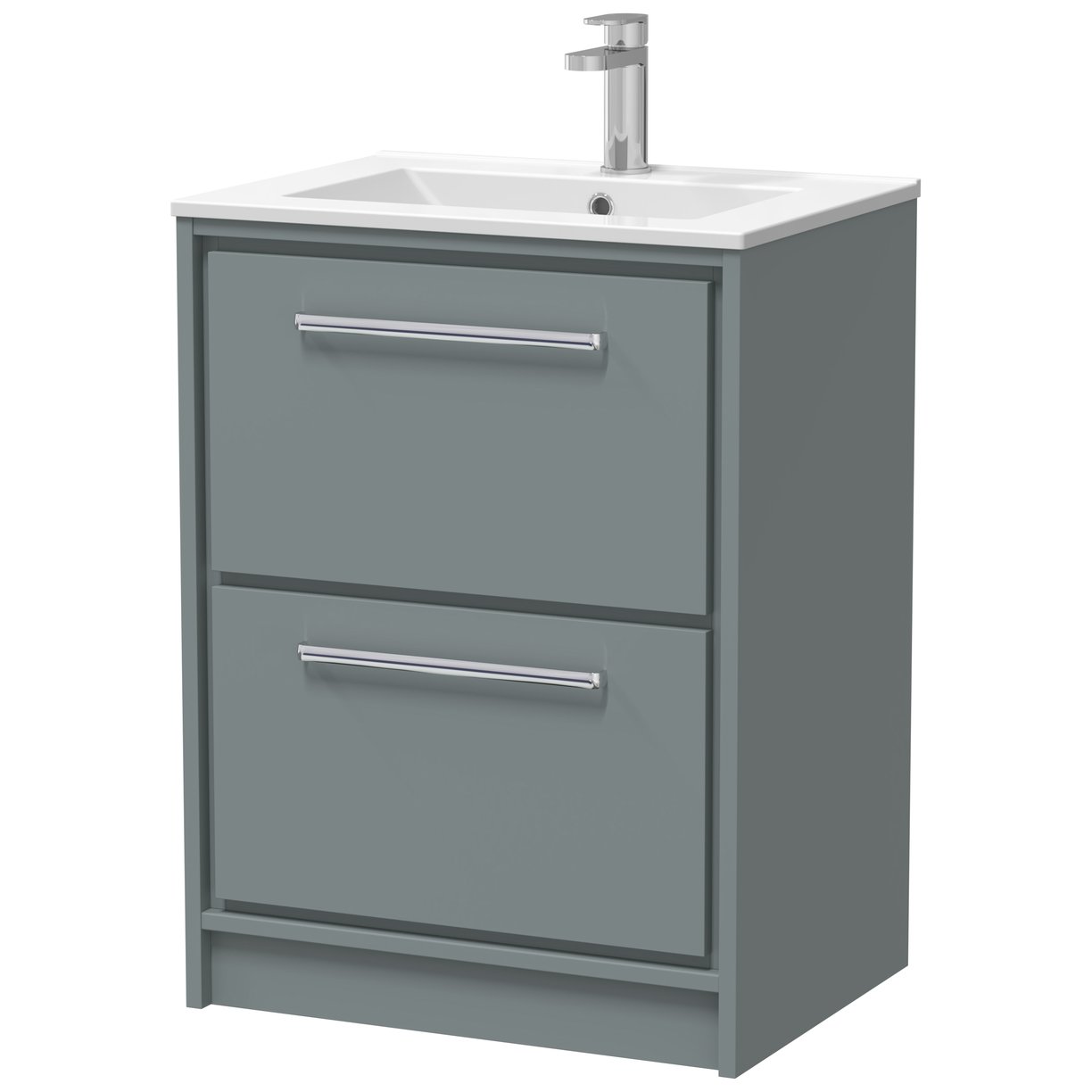 600 FS 2-Drwr Unit Minimalist Basin 1TH - Coastal Grey