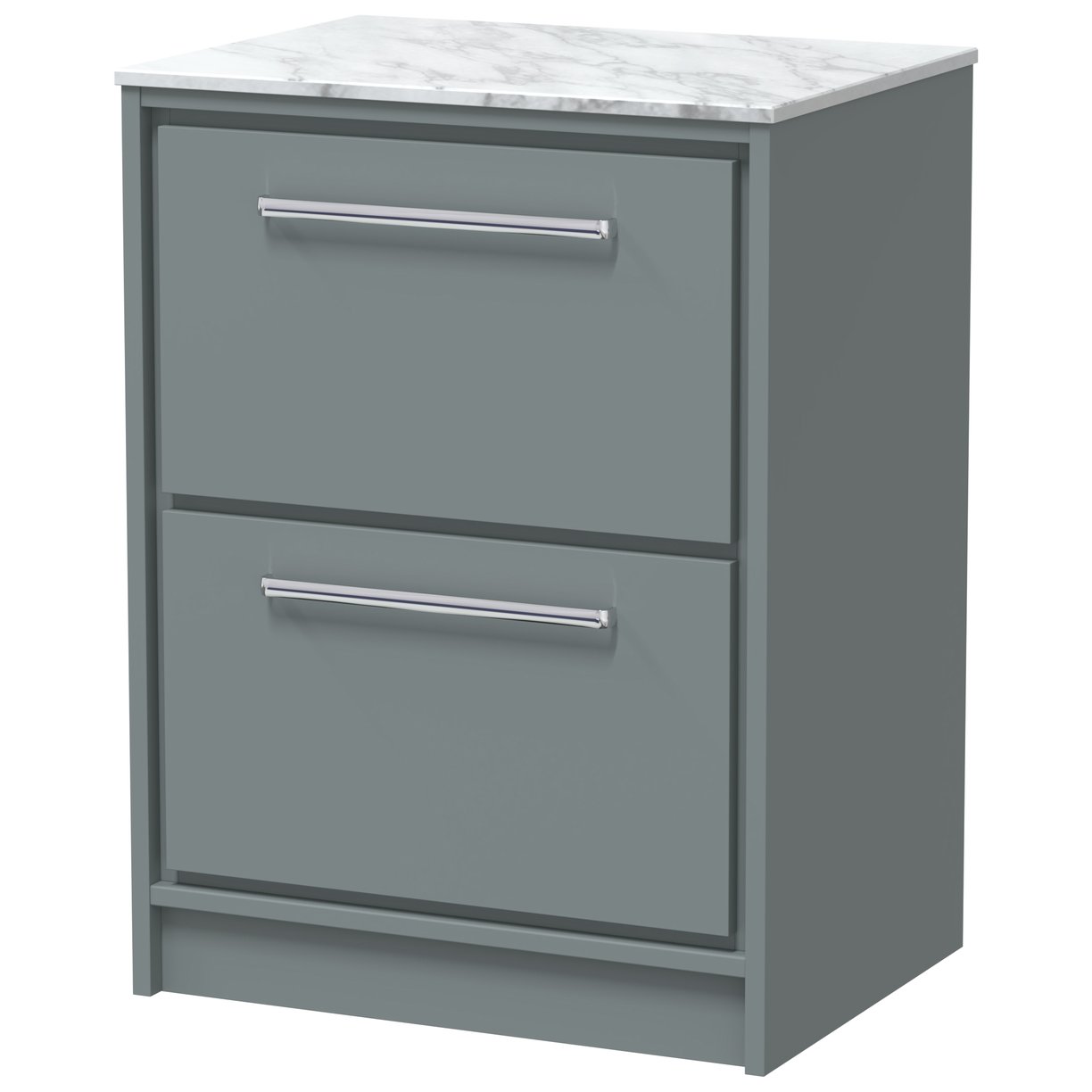 600 FS 2-Drawer Unit & Marble Top - Coastal Grey
