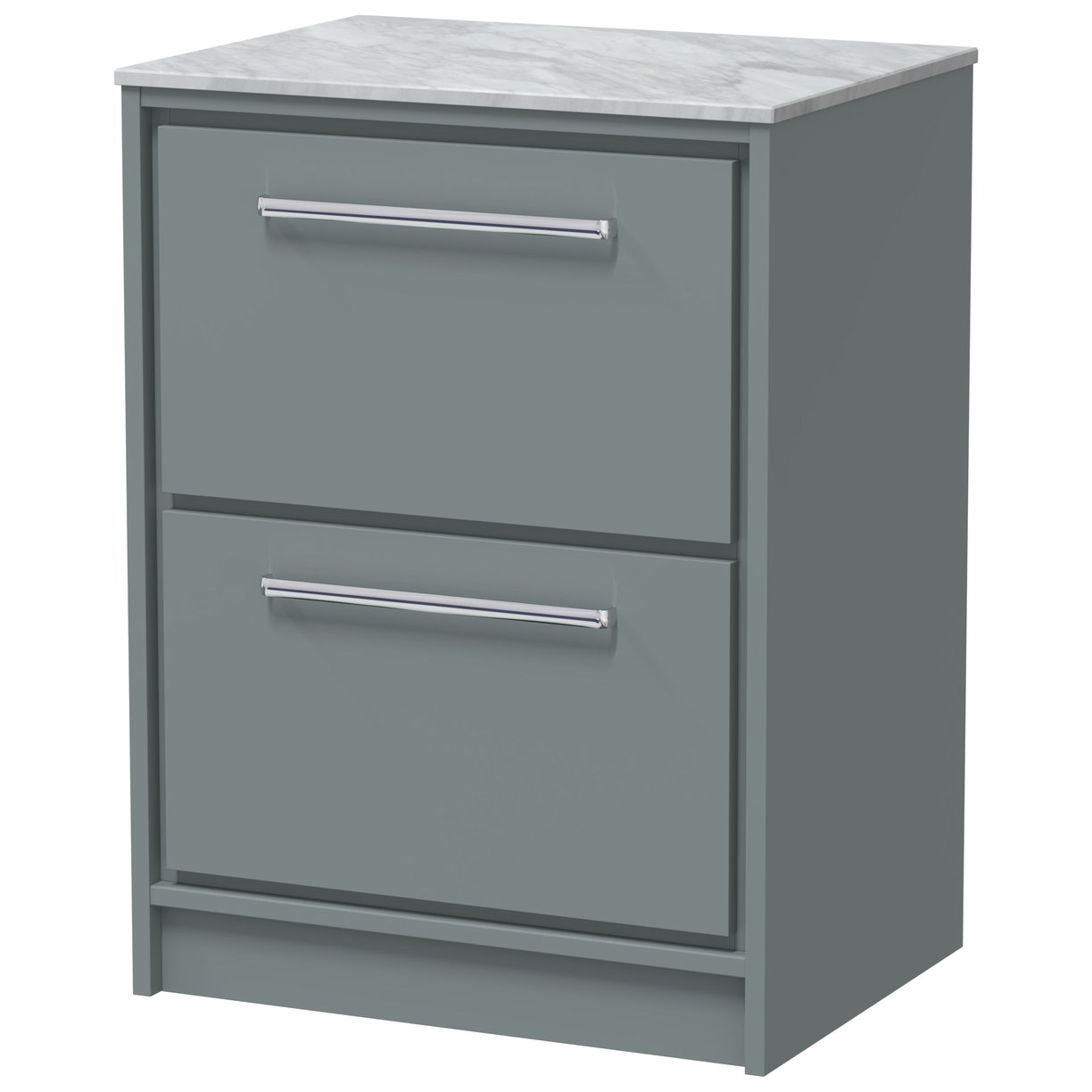600 FS 2-Drawer Unit & Marble Top - Coastal Grey