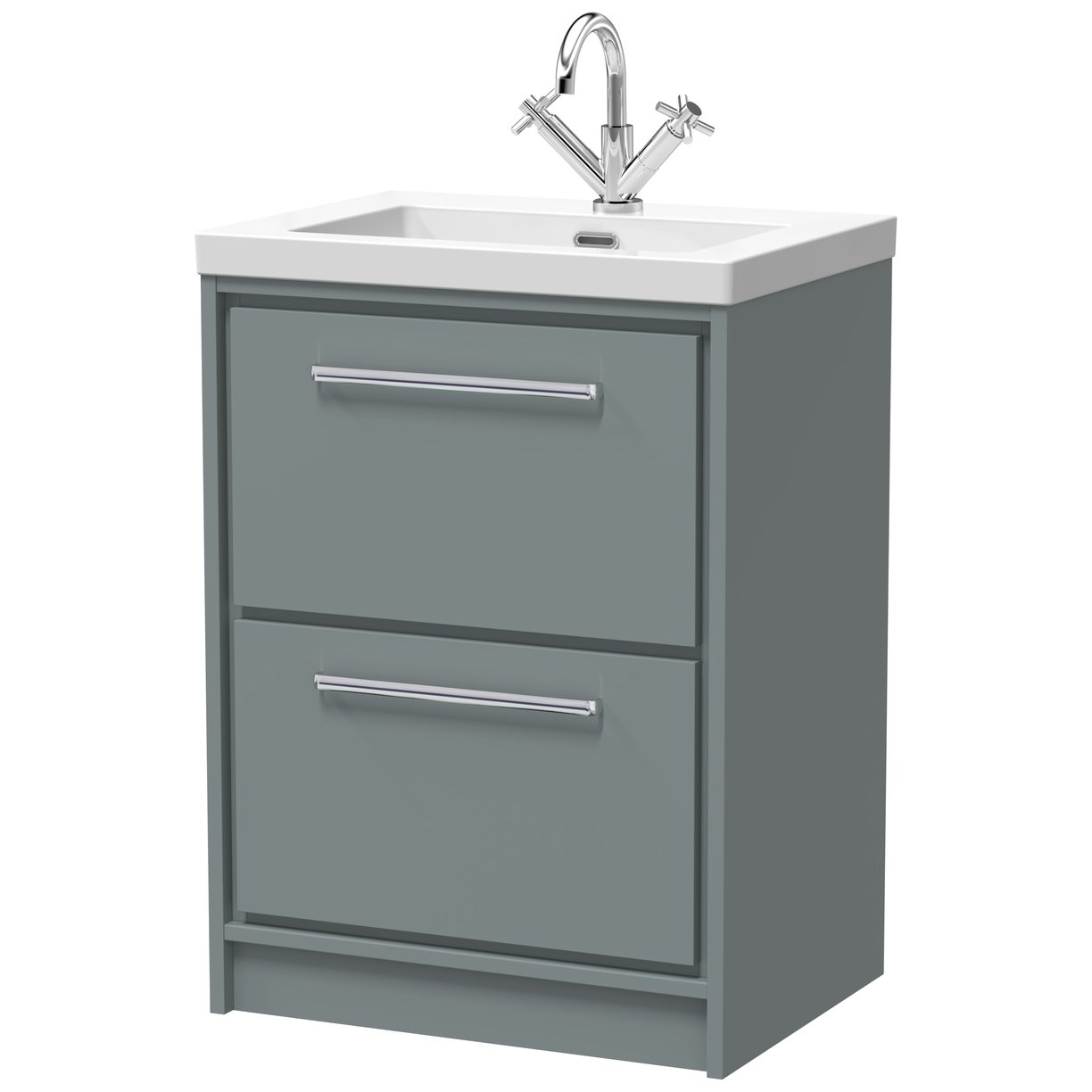600 FS 2-Drawer Unit Contemp Basin 1TH - Coastal Grey