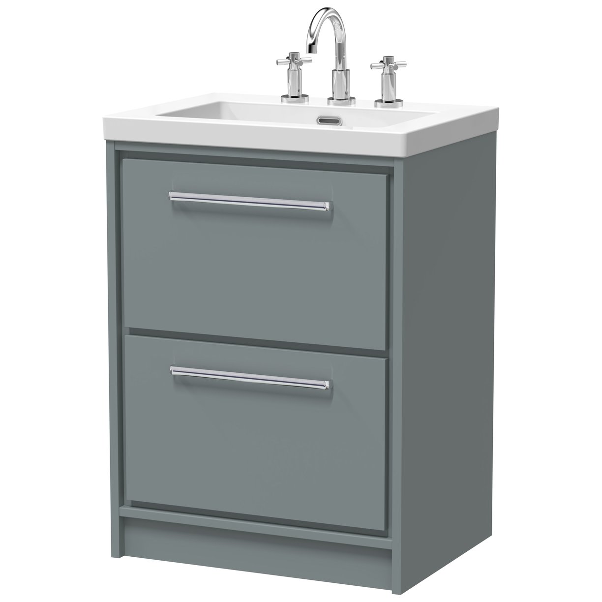 600 FS 2-Drawer Unit Contemp Basin 3TH - Coastal Grey