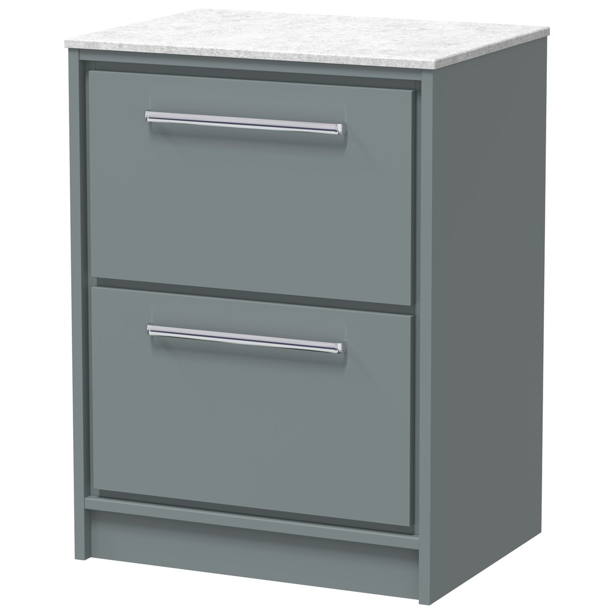 600 FS 2-Drawer Unit & Marble Top - Coastal Grey