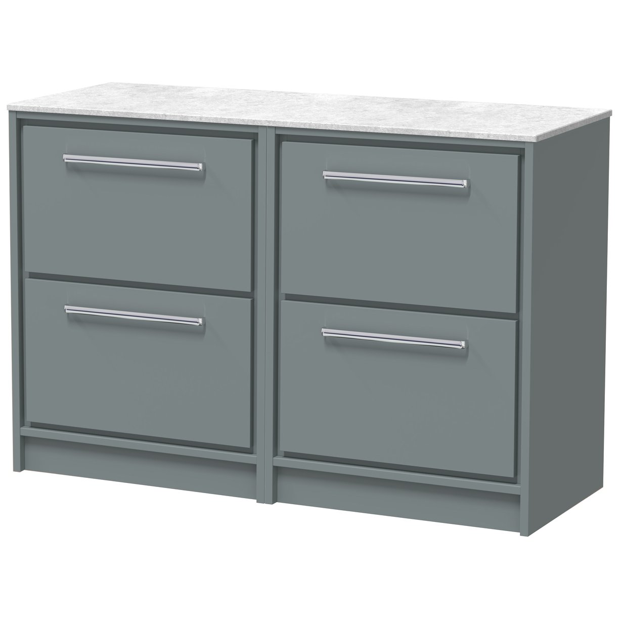 1200 FS 4-Drawer Unit & Marble Top - Coastal Grey