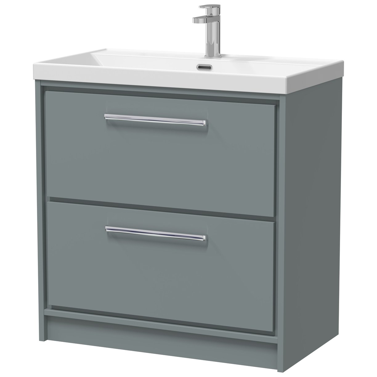 800 FS 2-Drawer Unit Thin Edge Basin 1TH - Coastal Grey