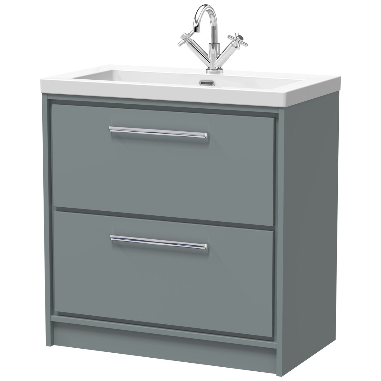 800 FS 2-Drawer Unit Contemp Basin 1TH - Coastal Grey