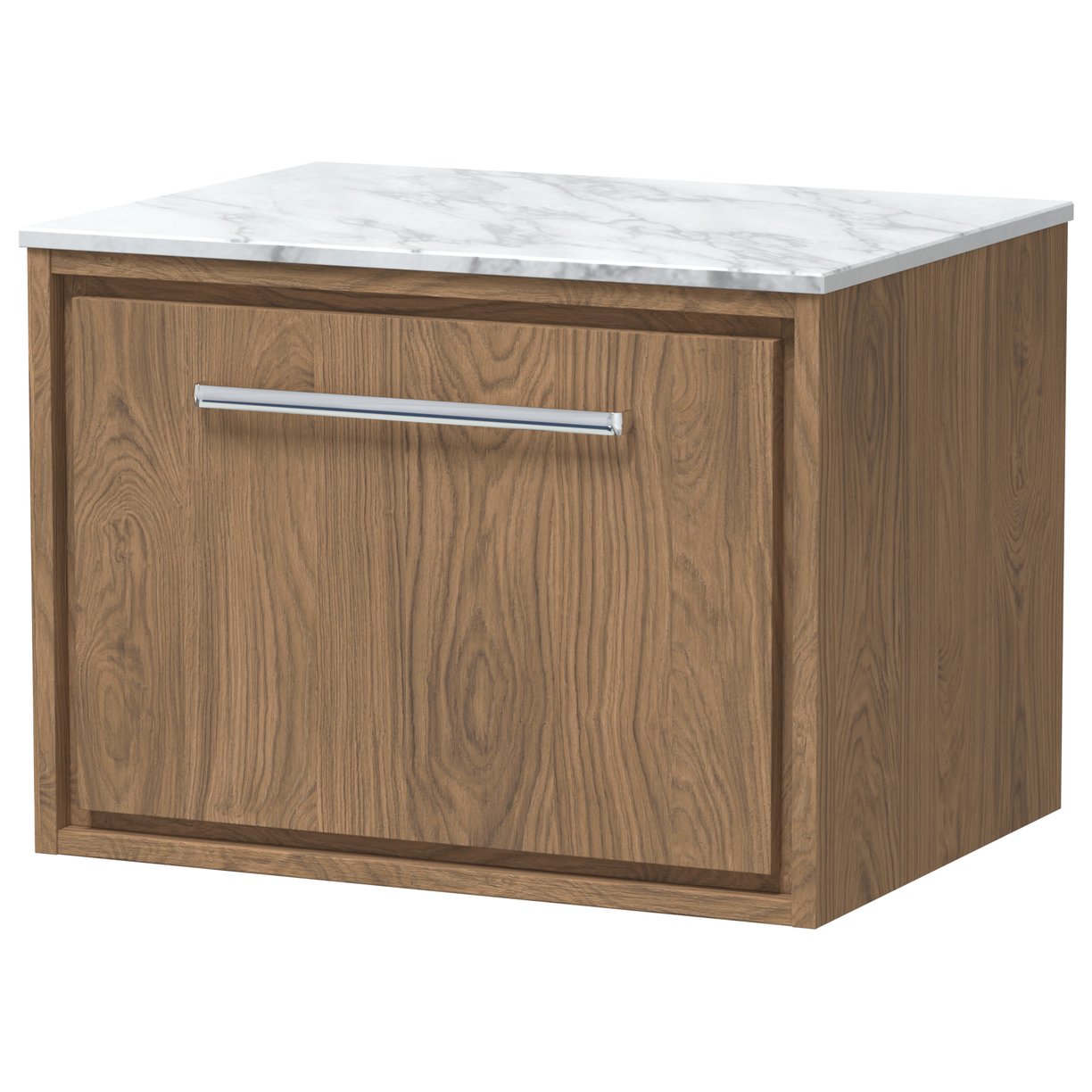 600 WH Single Drawer Unit & Marble Worktop - Antique Oak