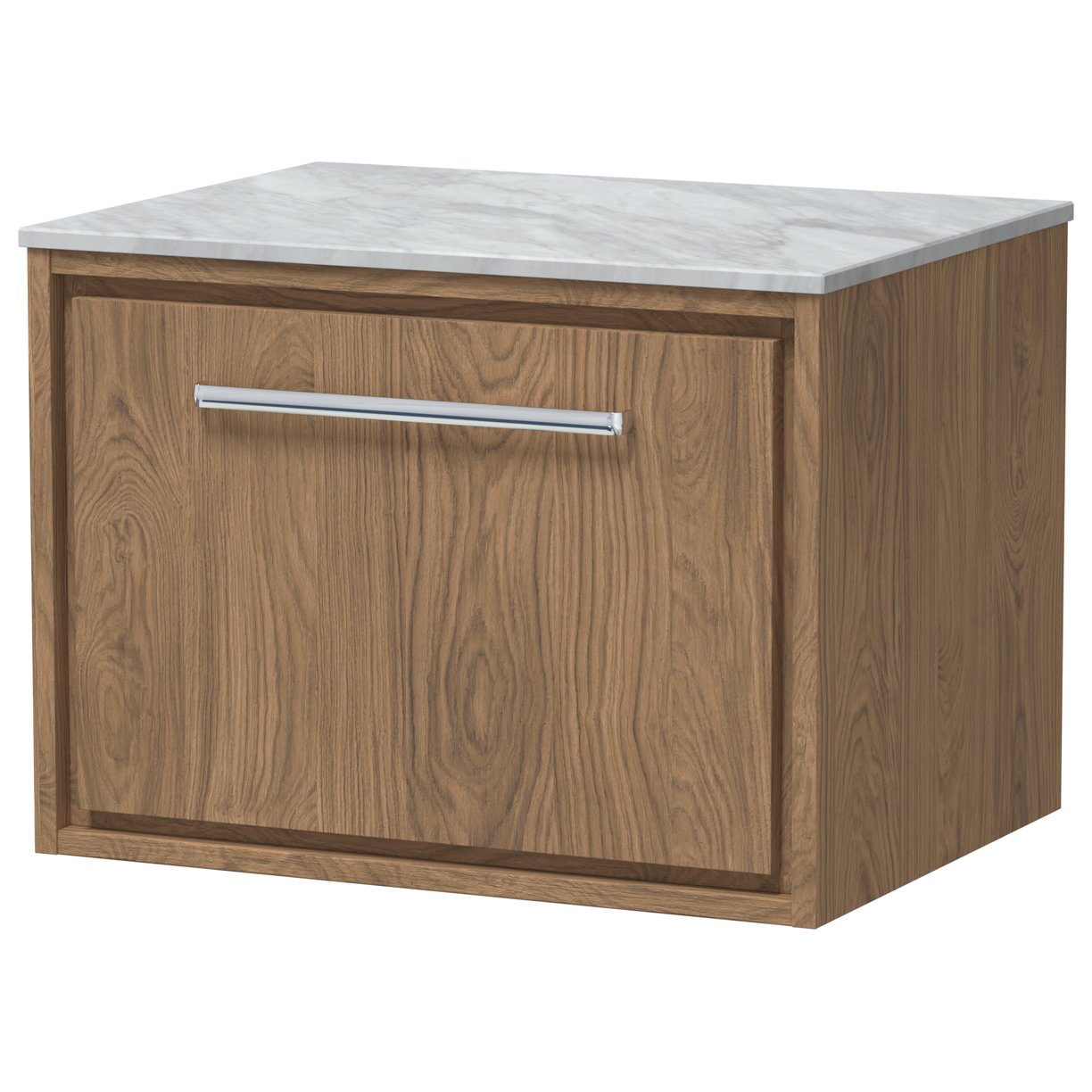 600 WH Single Drawer Unit & Marble Worktop - Antique Oak