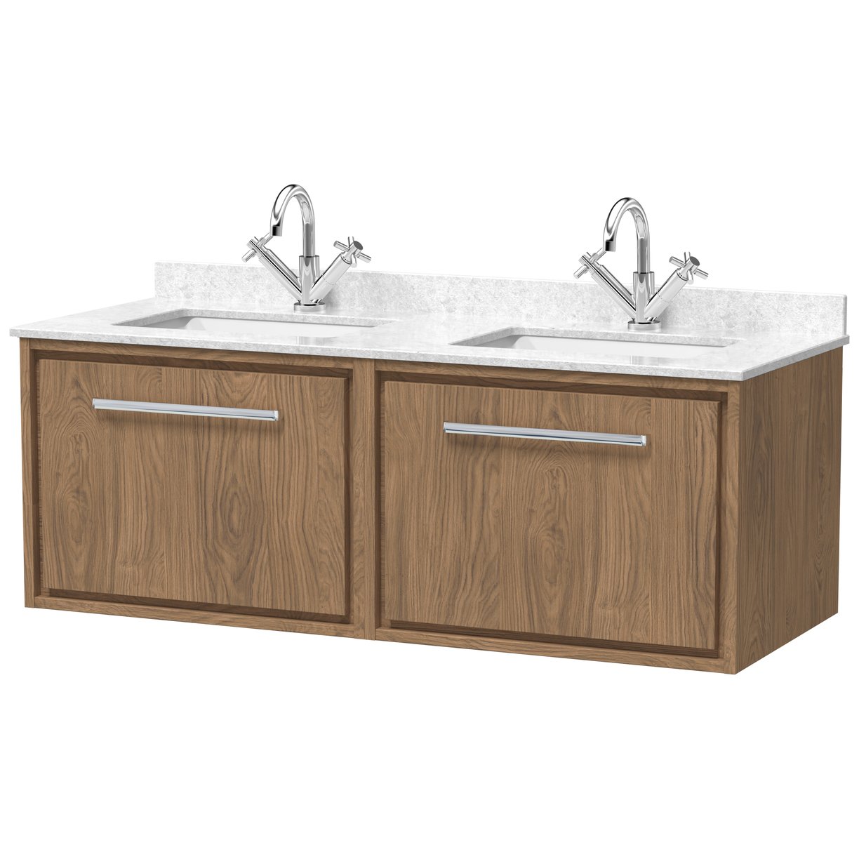 1200 WH Single Drawer Unit & Marble Worktop - Antique Oak