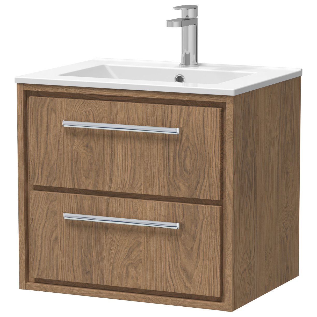 600 WH 2-Drawer Unit & Basin 1TH - Antique Oak