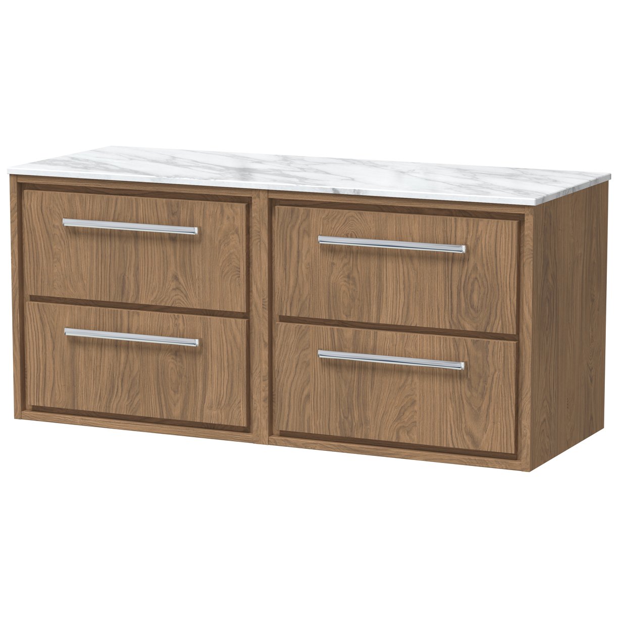 1200 WH 4-Drawer Unit & Marble Worktop - Antique Oak