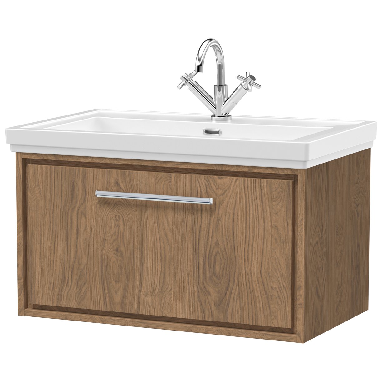 800 WH Single Drawer Unit & Basin 1TH - Antique Oak