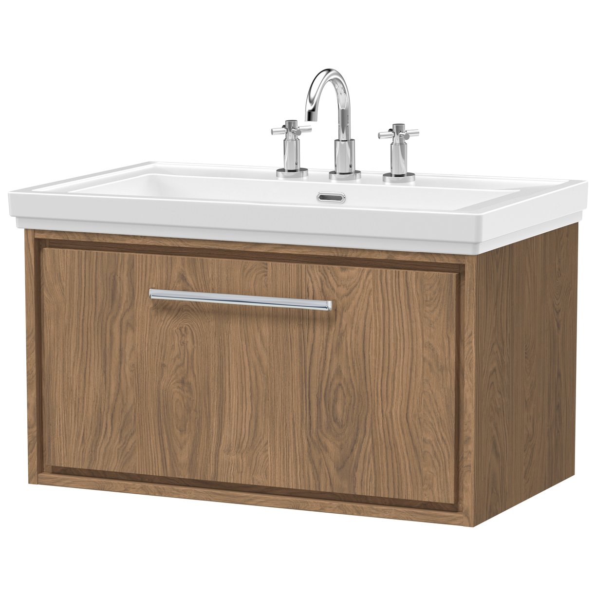 800 WH Single Drawer Unit & Basin 3TH - Antique Oak